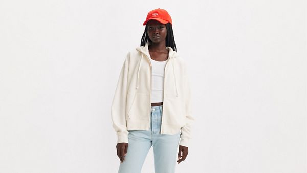 Everyday Zip-Up Hoodie Sweatshirt — White Swan