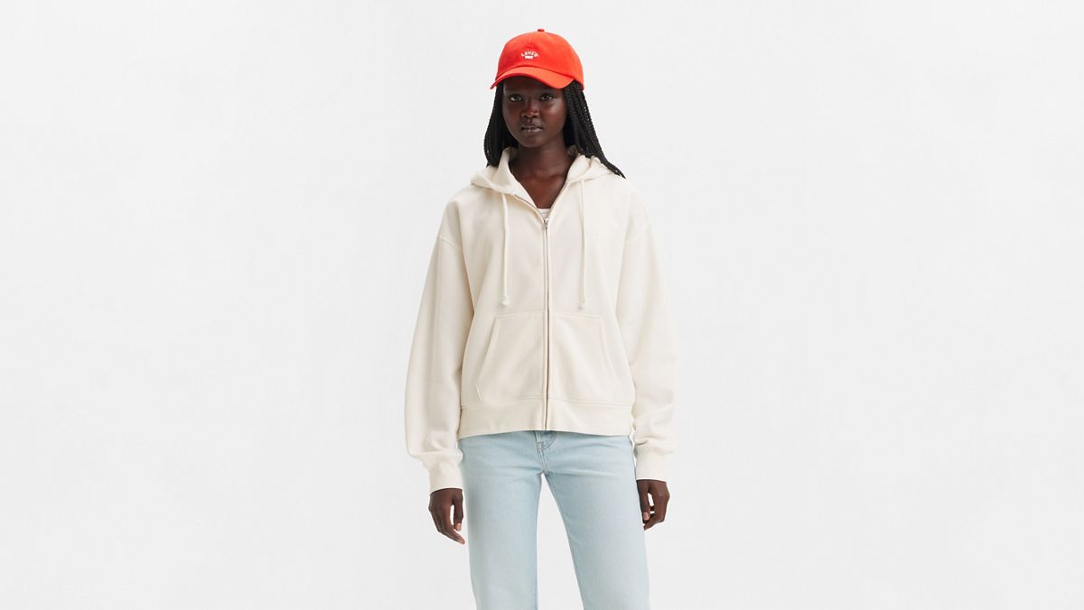 Everyday Zip-Up Hoodie Sweatshirt — White Swan