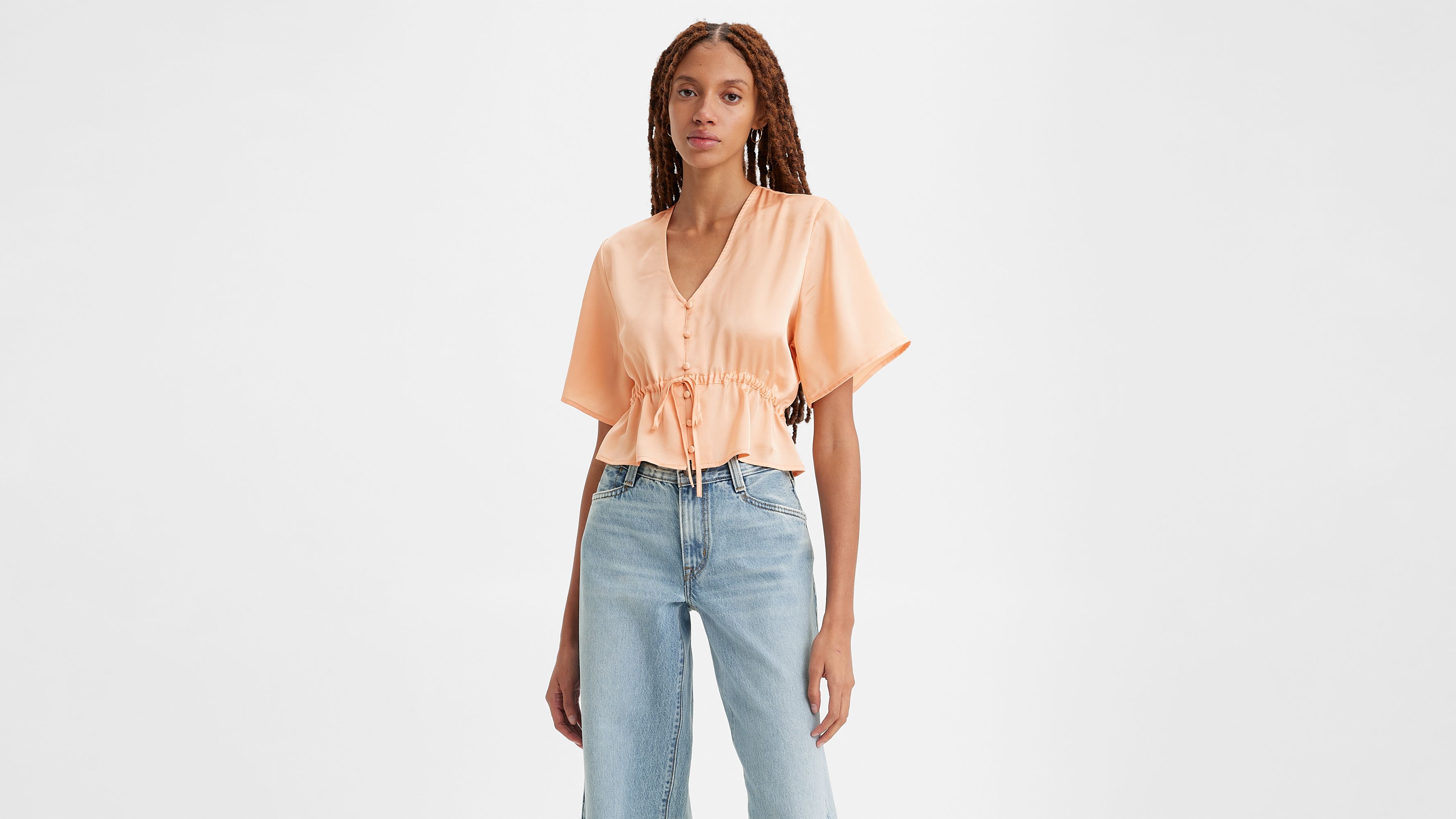 Lindy Short Sleeve Blouse - Neutral | Levi's® AT