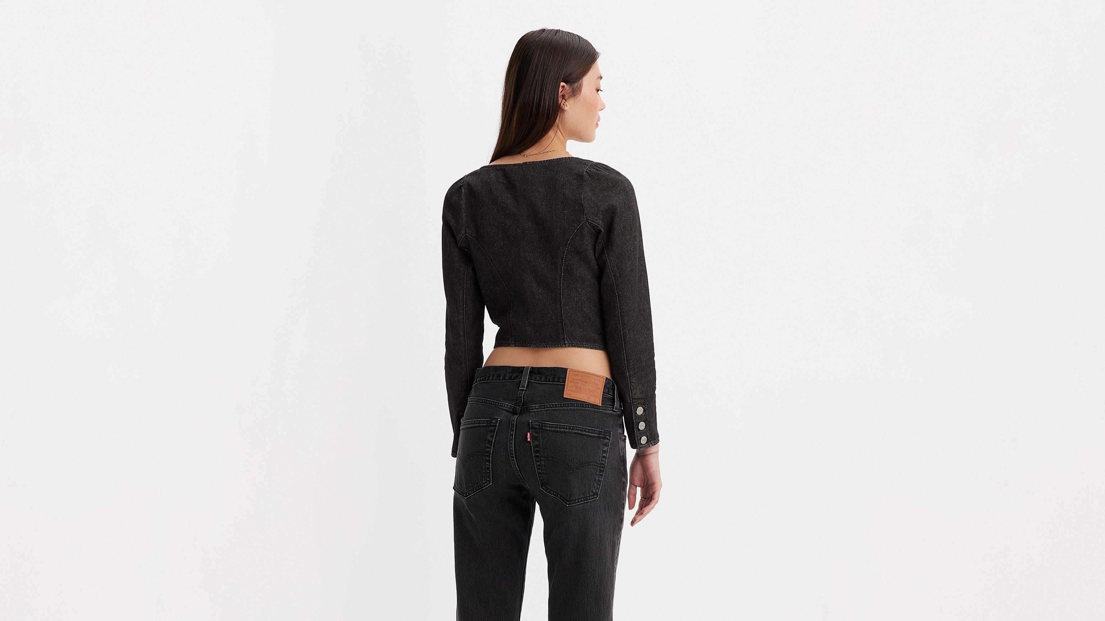 Weston Denim Long Sleeve Corset Blouse 3