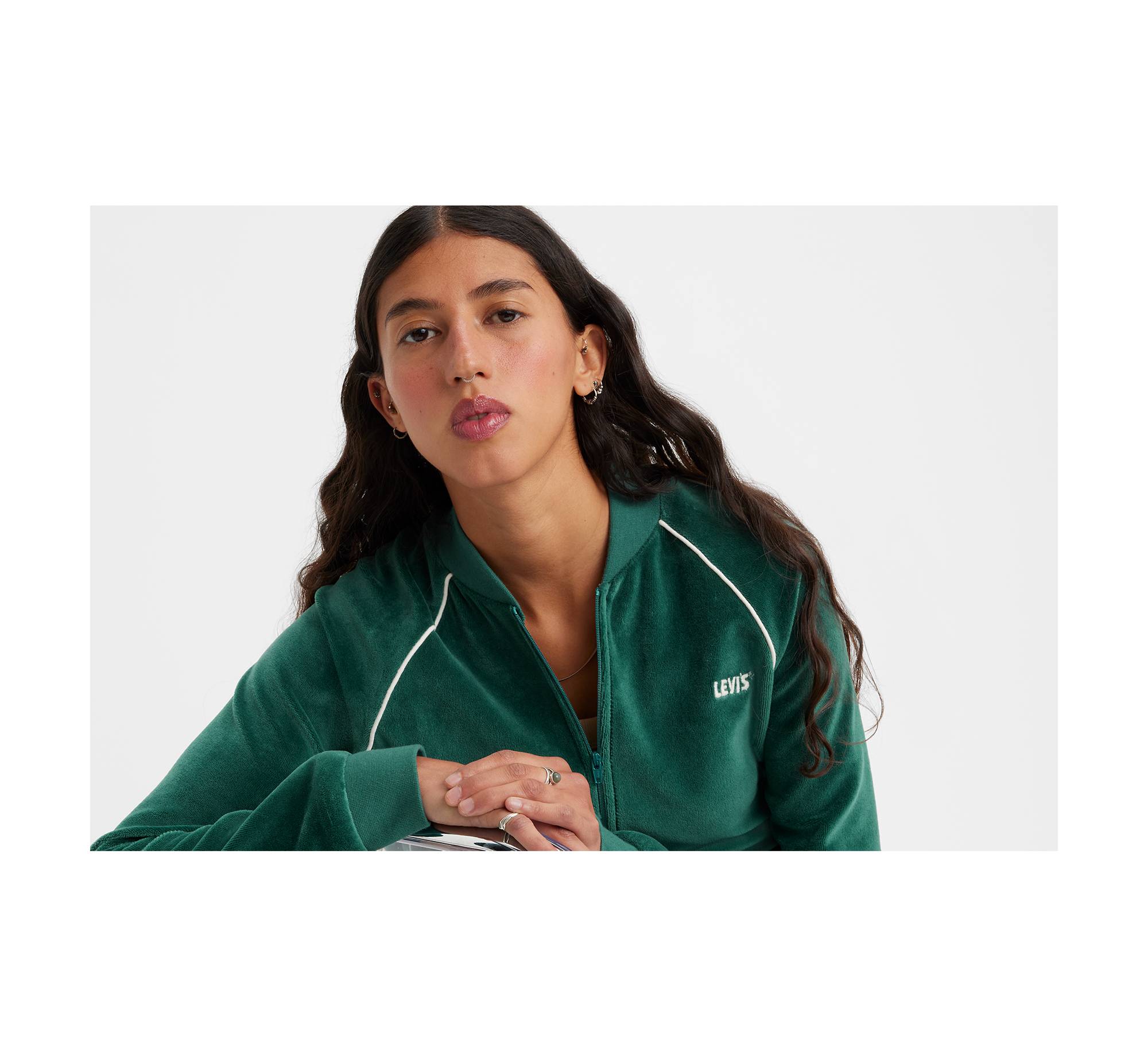 Gold Tab™ Ivy League Zip Sweatshirt - Green | Levi's® US