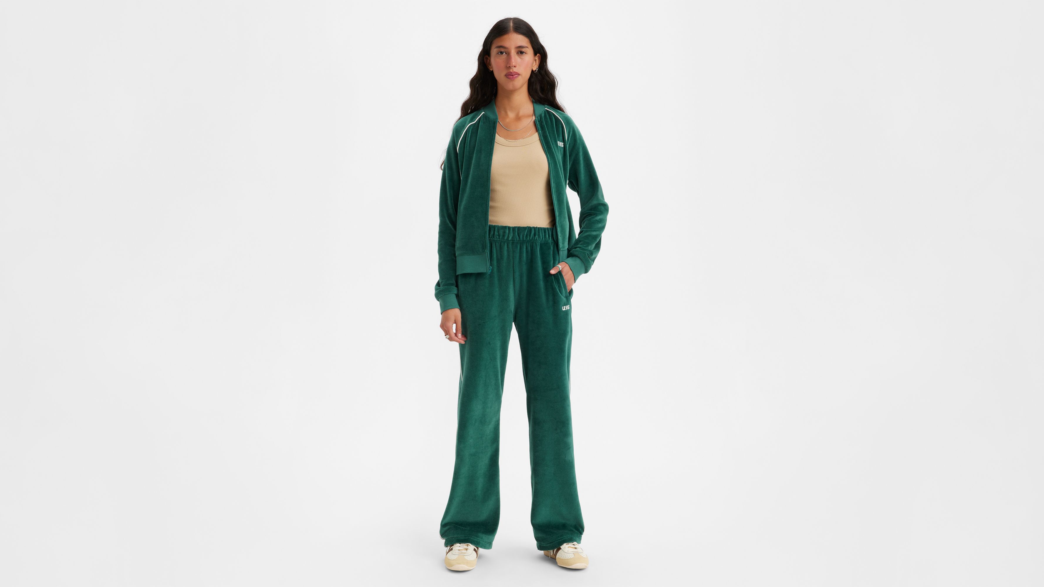 LEVIS GOLD TAB CARGO PANTS GREEN/WHITE - TROUSERS WOMEN