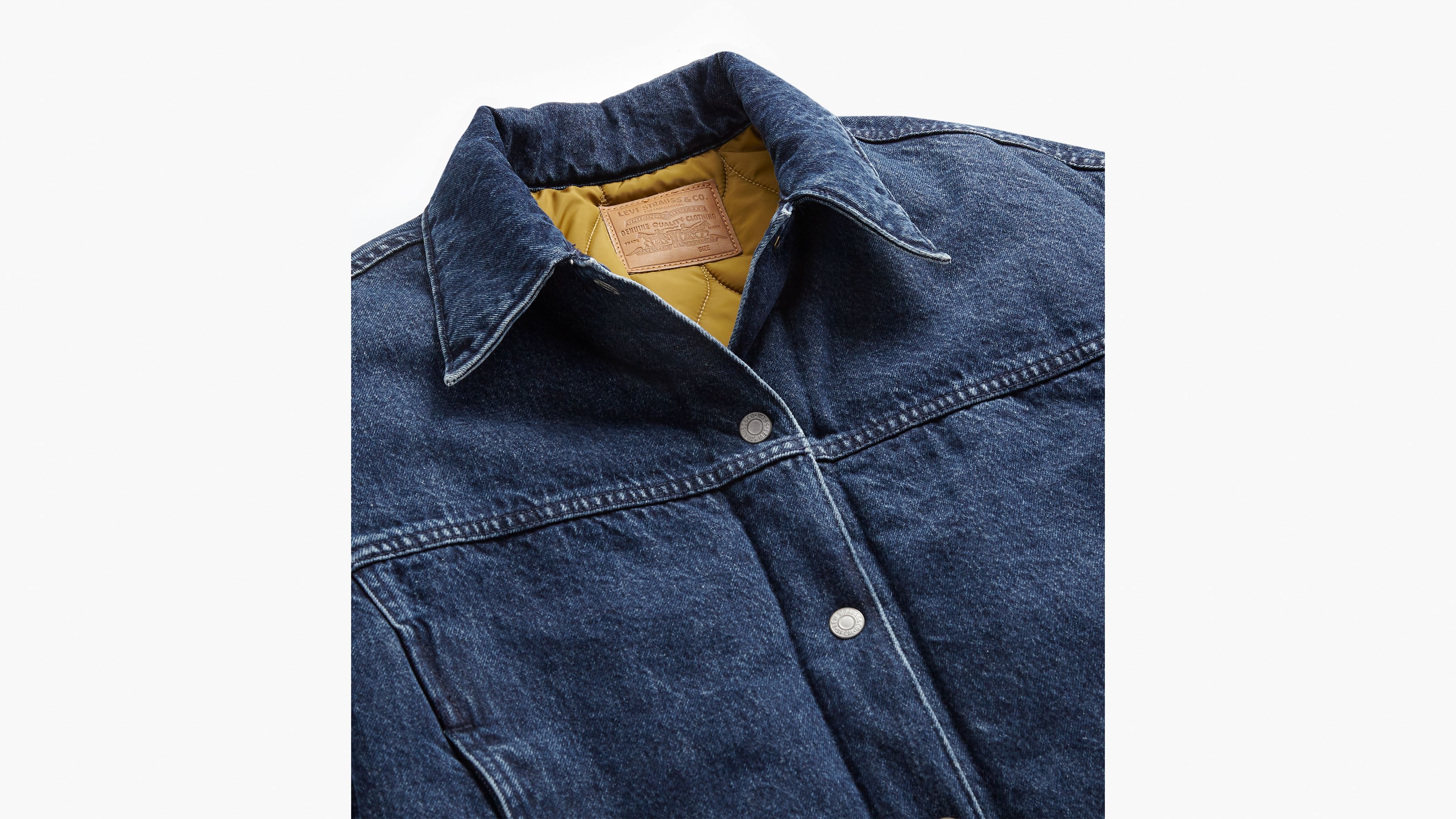 Reversible Bubble Trucker Jacket - Dark Wash