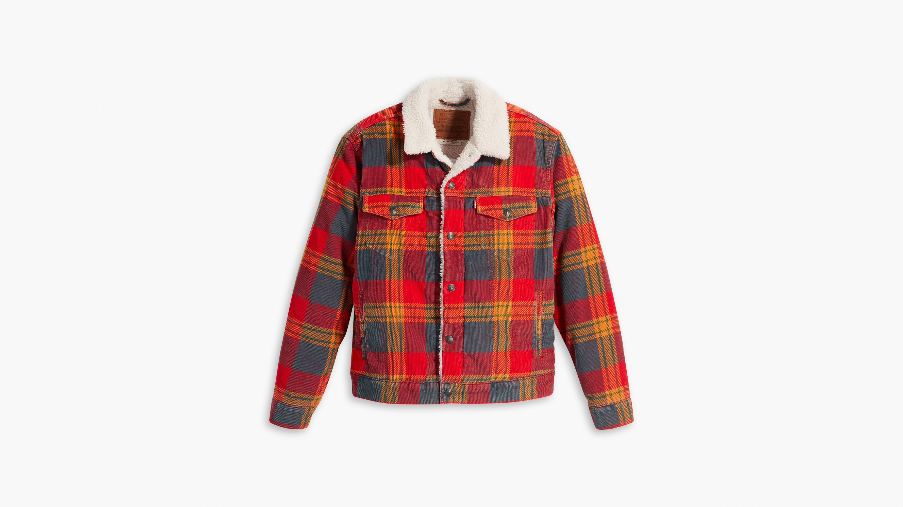 Levi's plaid clearance sherpa trucker jacket