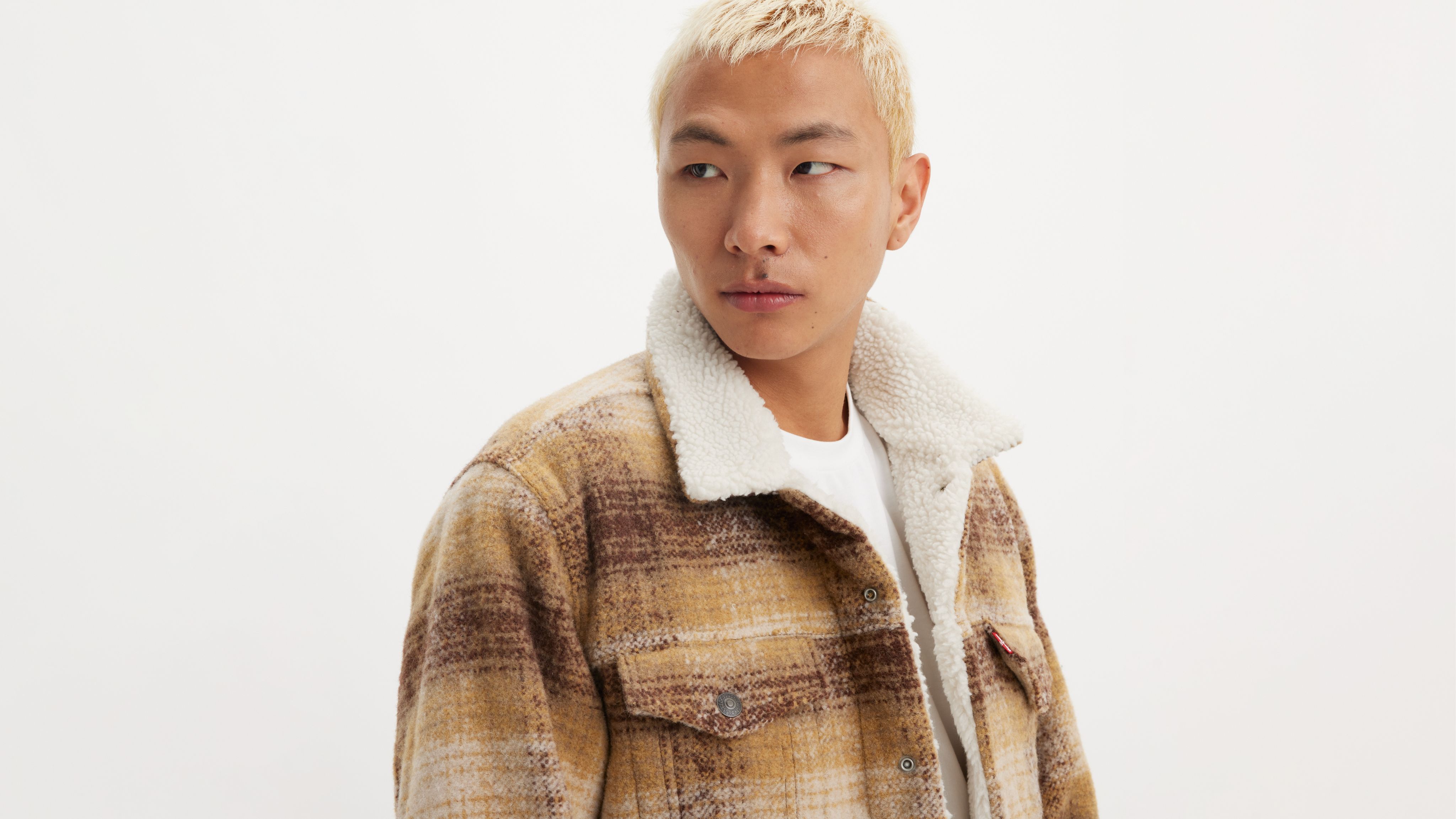 Plaid Type Iii Sherpa Trucker Jacket - Brown | Levi's® US