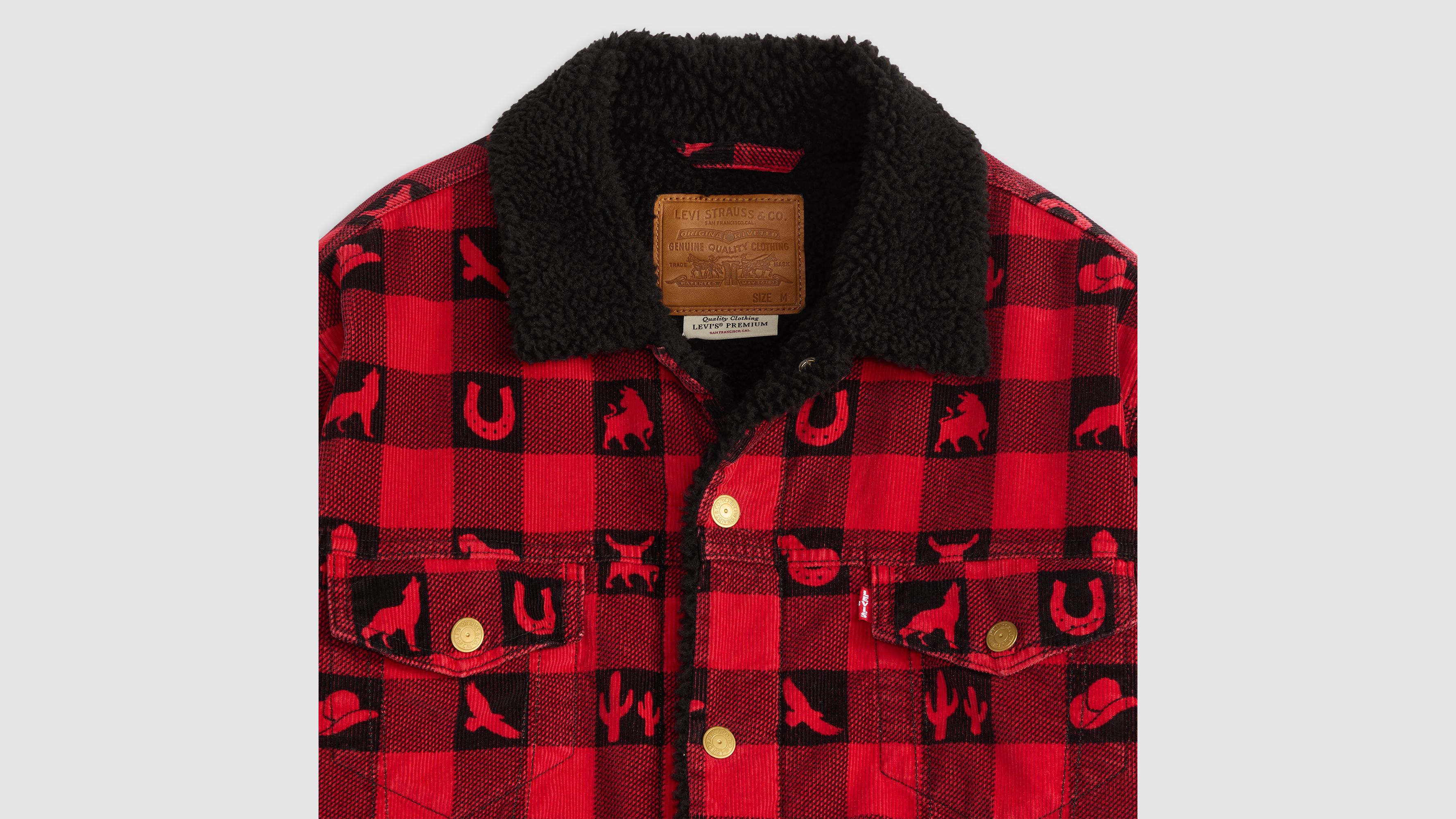 Relaxed Fit Sherpa Plaid Trucker Jacket 6