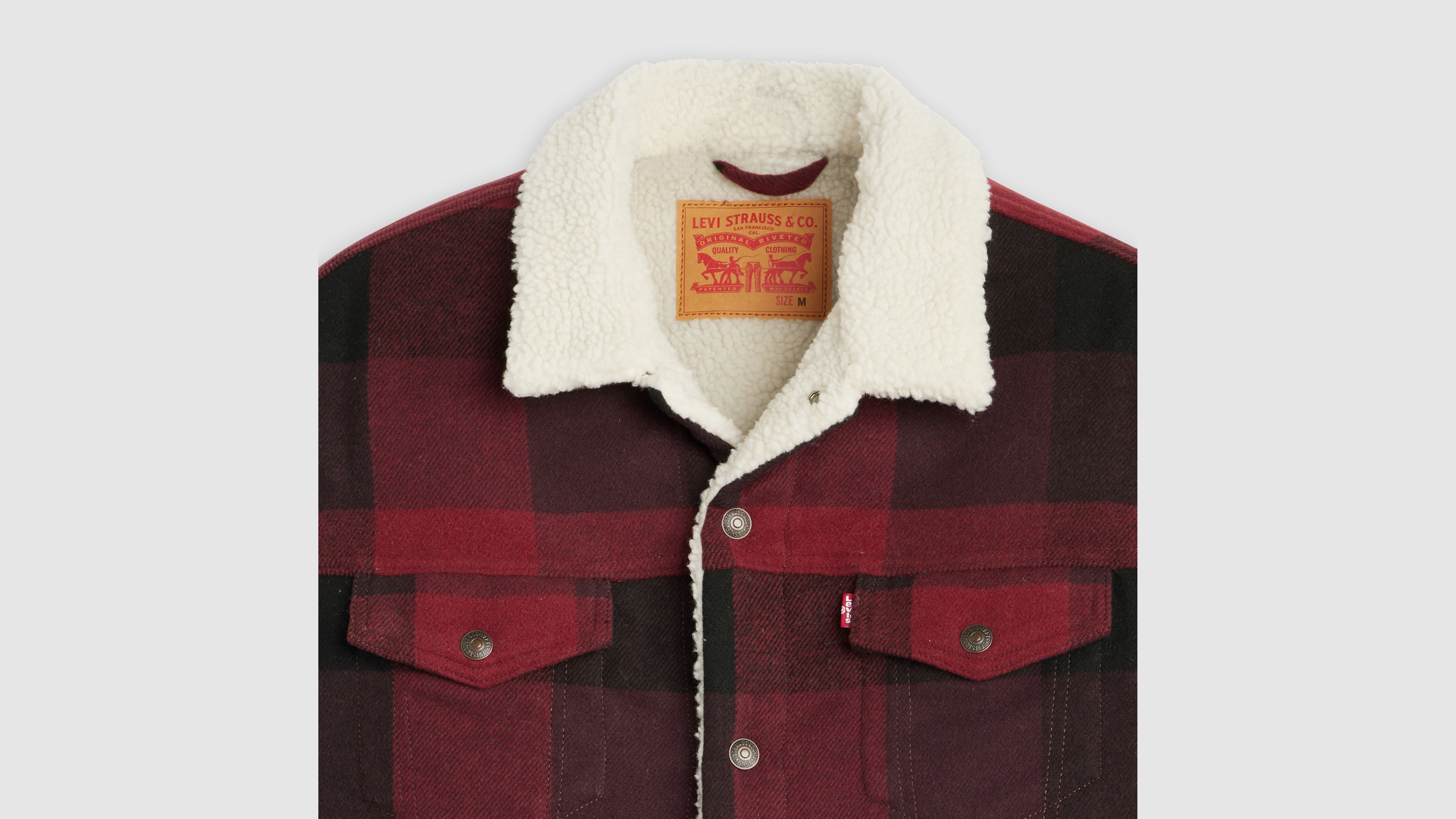 Relaxed Fit Plaid Trucker Jacket