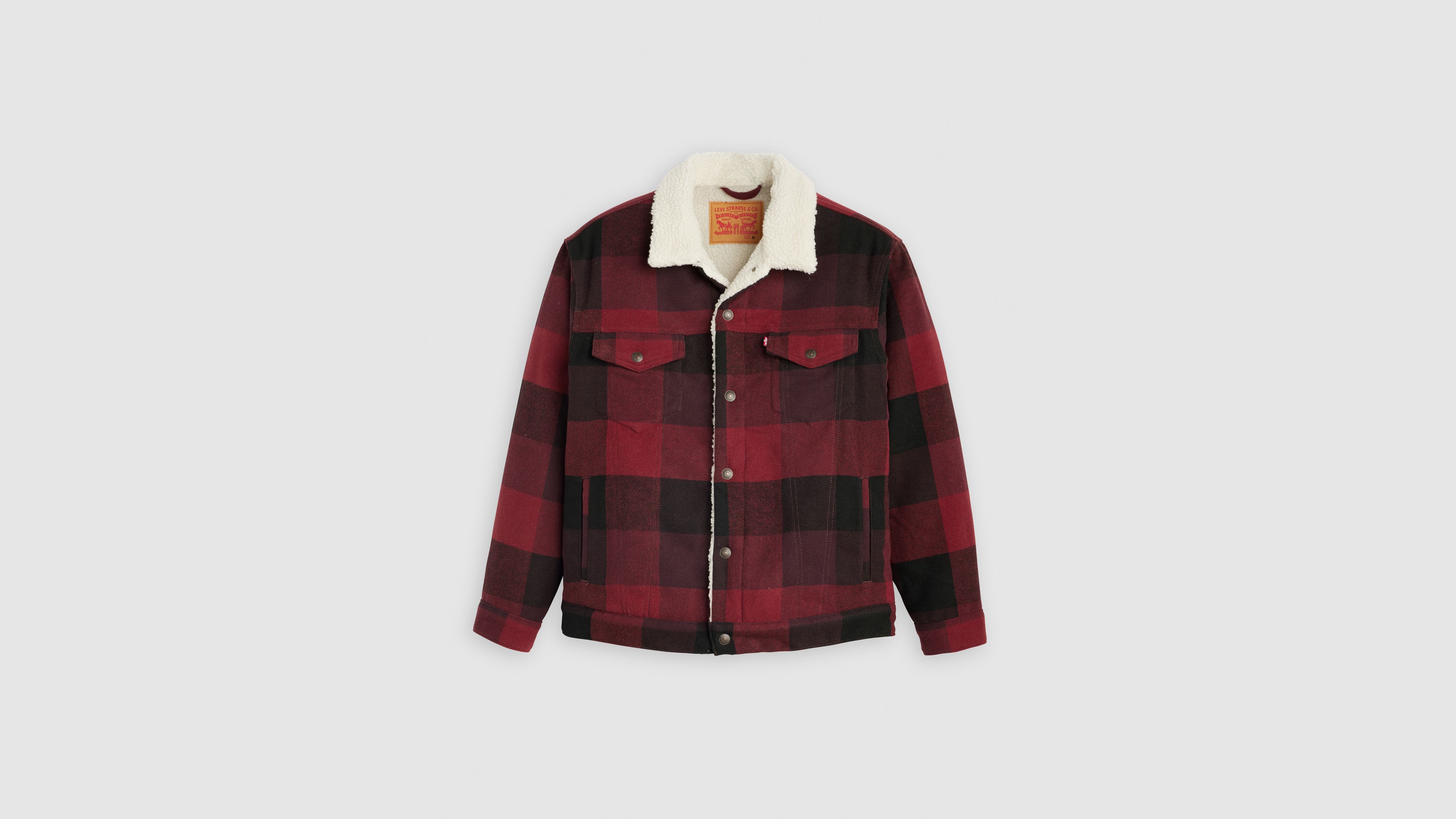 Relaxed Fit Plaid Trucker Jacket