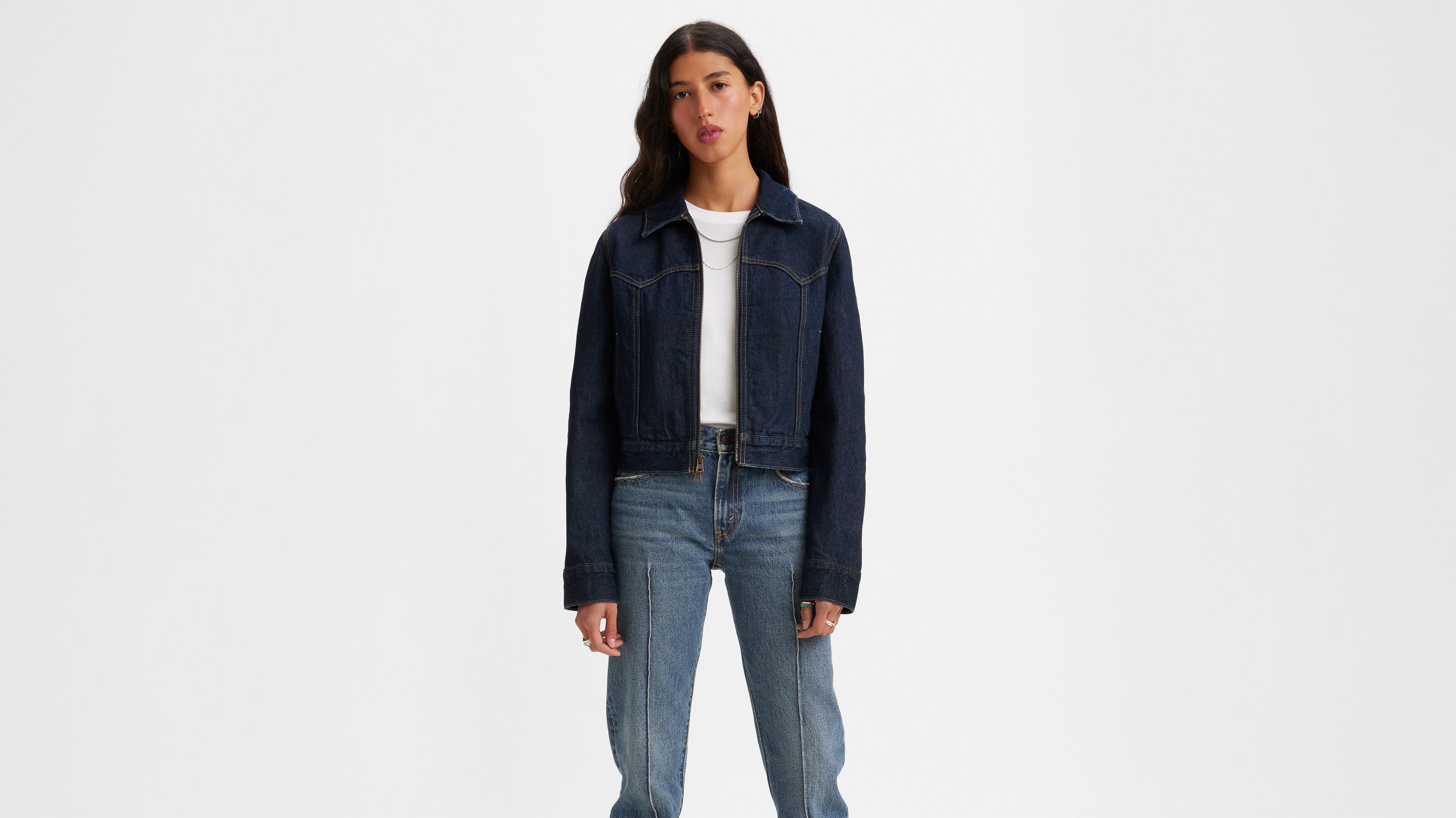 新品未使用　Levi's TRUCKER JACKET Zip Slim Trucker Jacket - Dark Wash | Levi's® CA