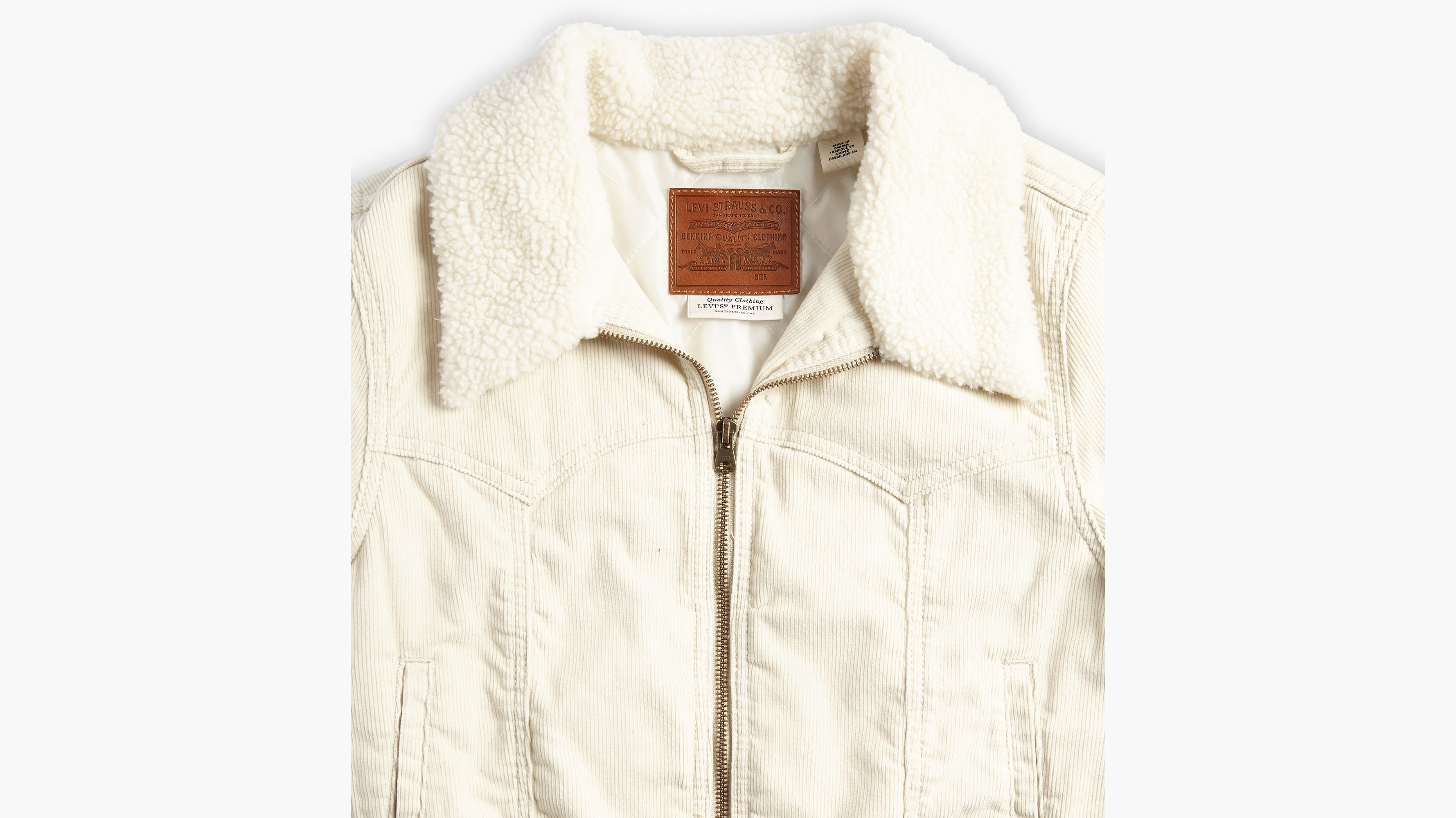 Slim Sherpa Corduroy Trucker Jacket - White | Levi's® US