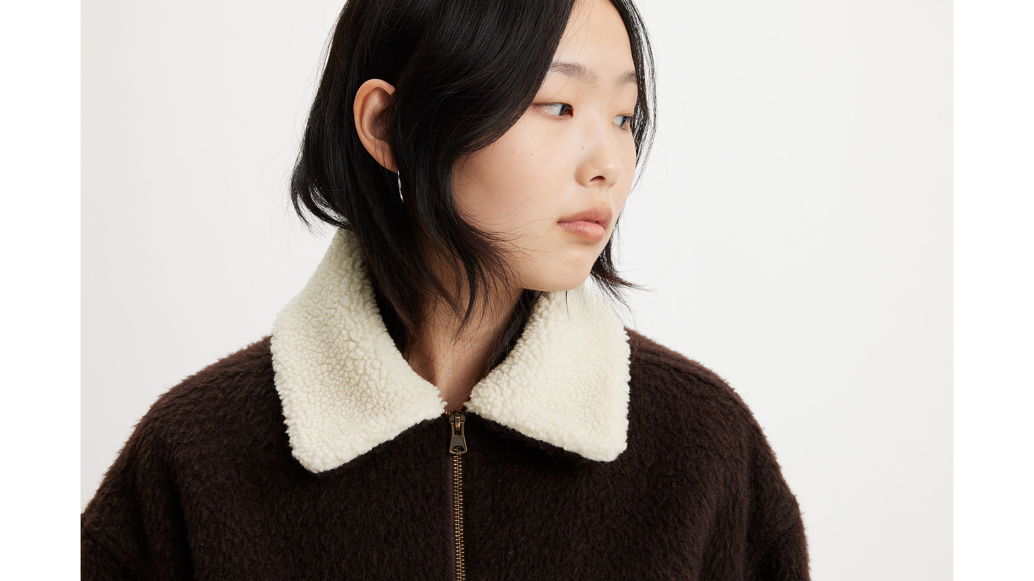 Baby Bubble Wool Sherpa Trucker Jacket - Brown