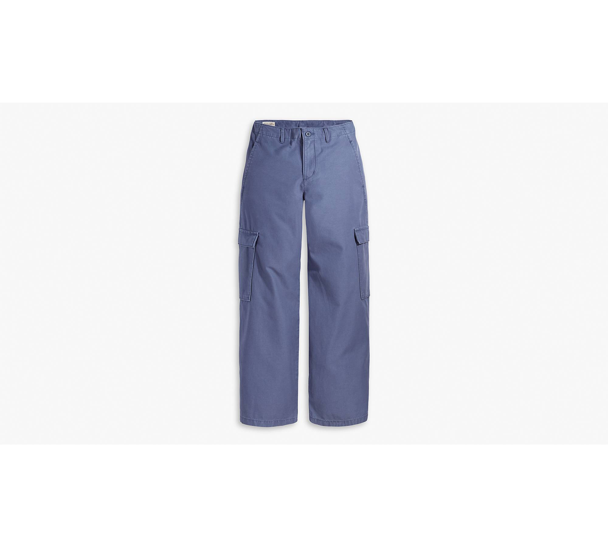 Womens - Organic Cotton Baggy Cargo Pants in Eclipse Navy