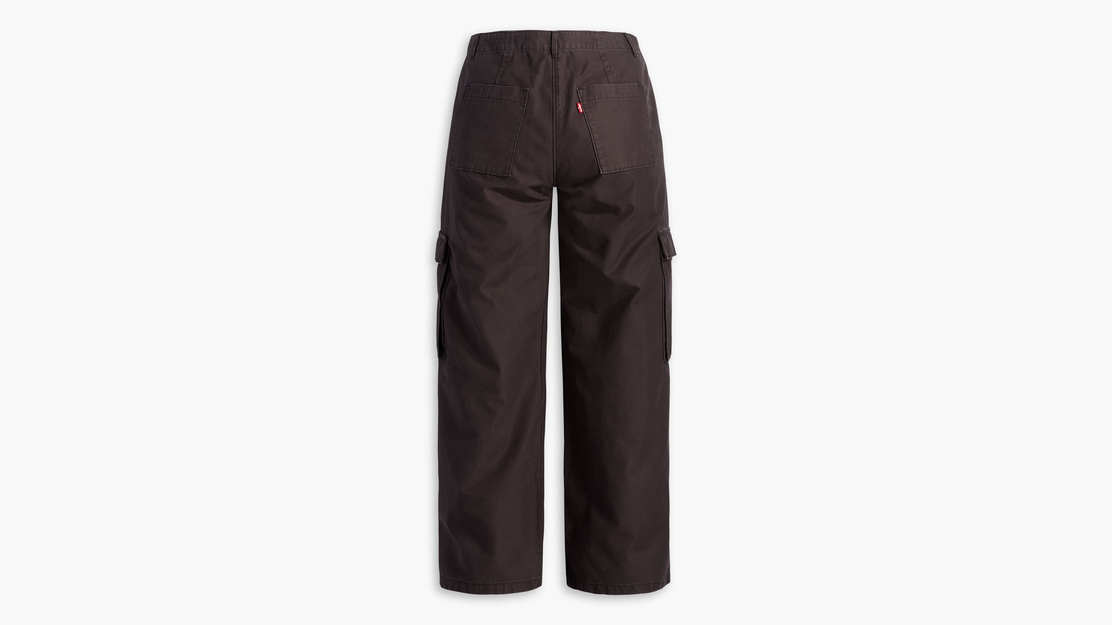Twill Baggy Cargo Pocket Pants in Washed Black