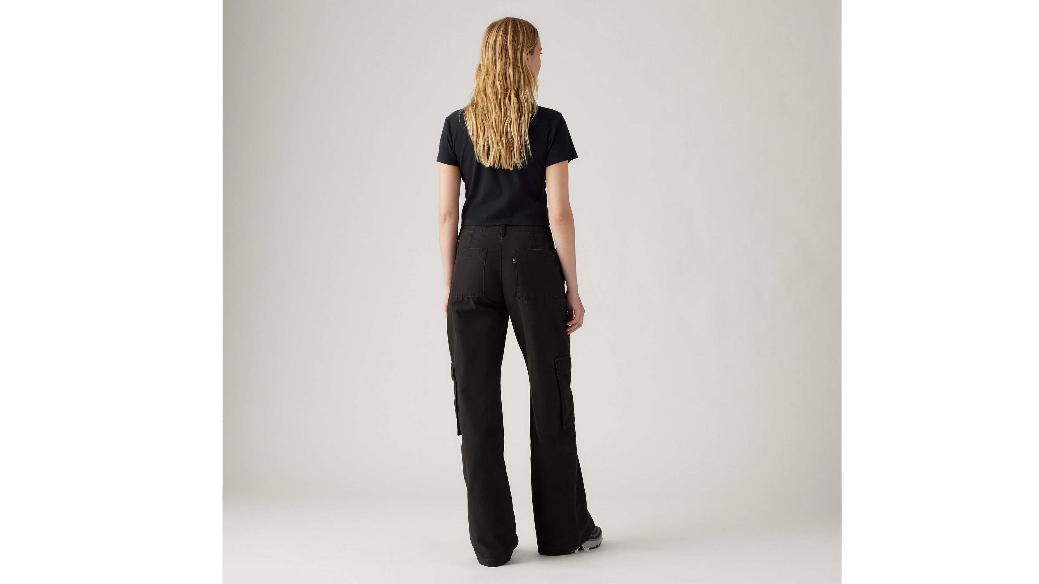 Cargo Pants Woman Relaxed Fit Baggy Clothes Black Demin Women Long