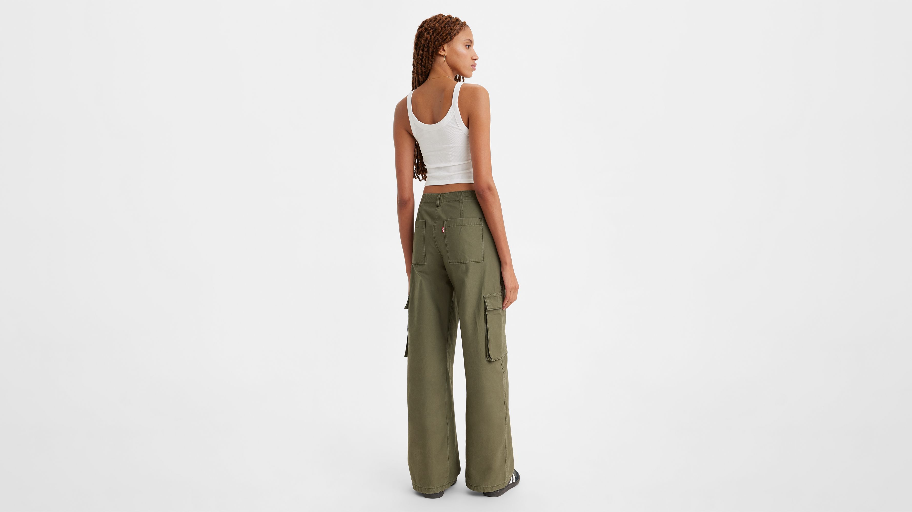 A New Day Solid Green Cargo Pants Size 14 - 46% off