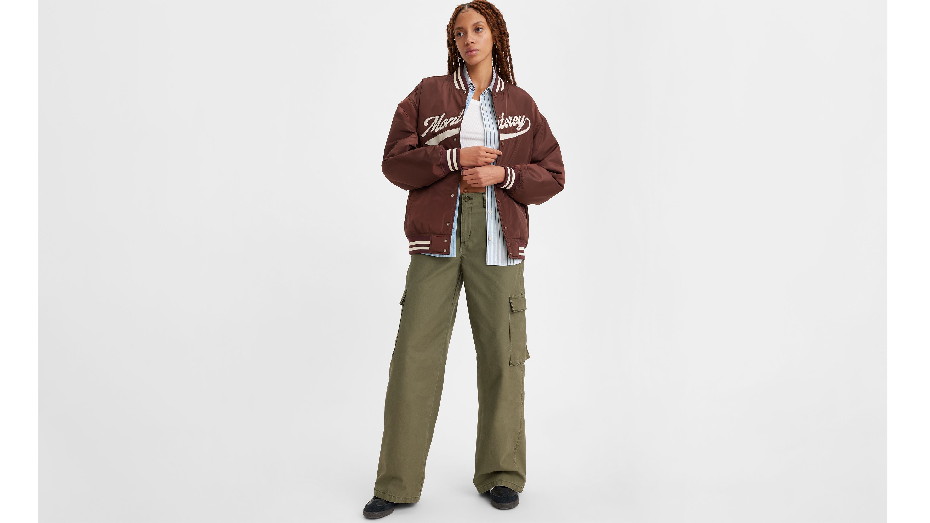  Mnyycxen Solid Cargo Pants for Women Loose Fit Comfy