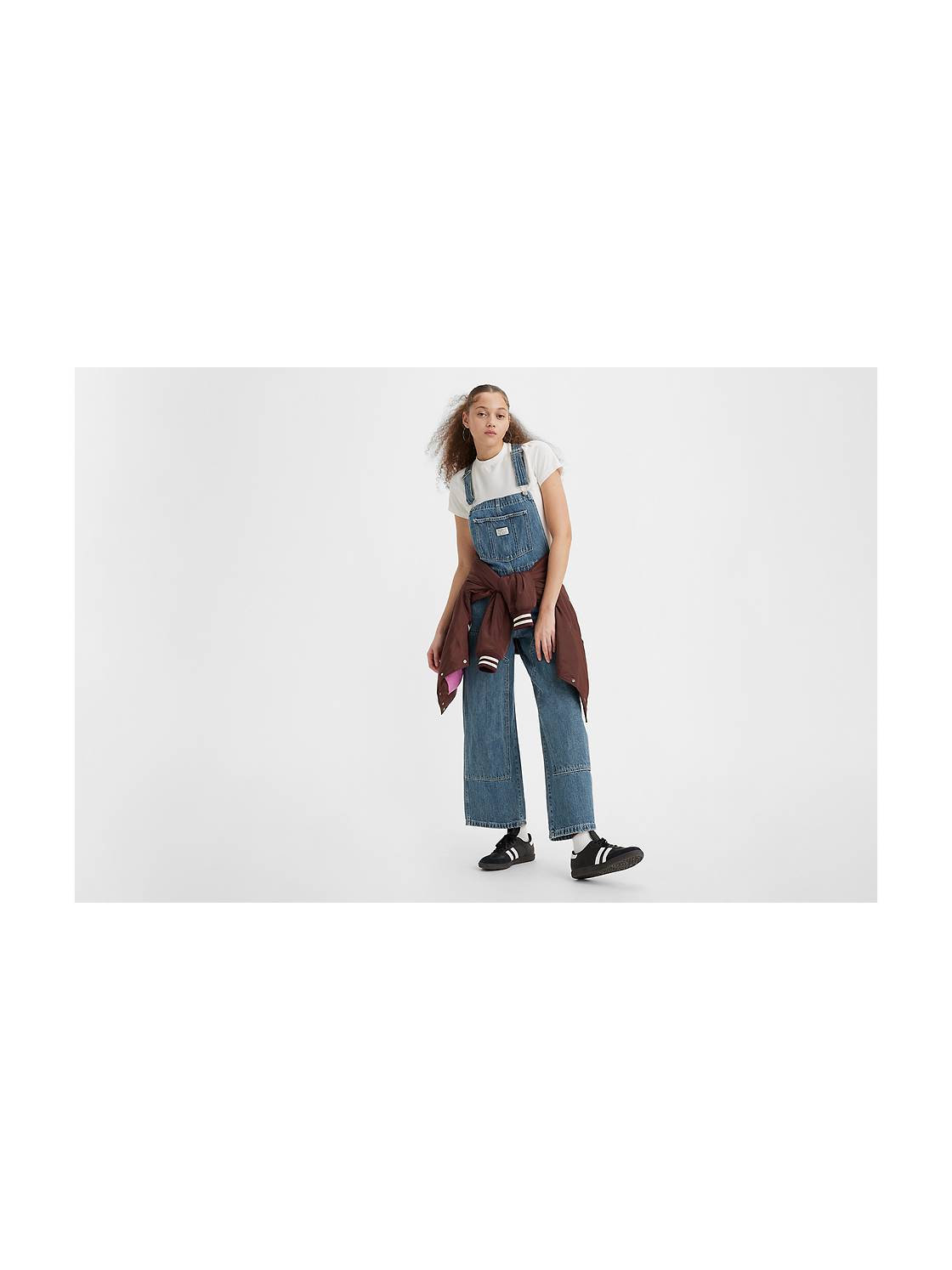 DSFEOIGY Denim Overalls for Women Casual Loose Wide Leg Dungarees