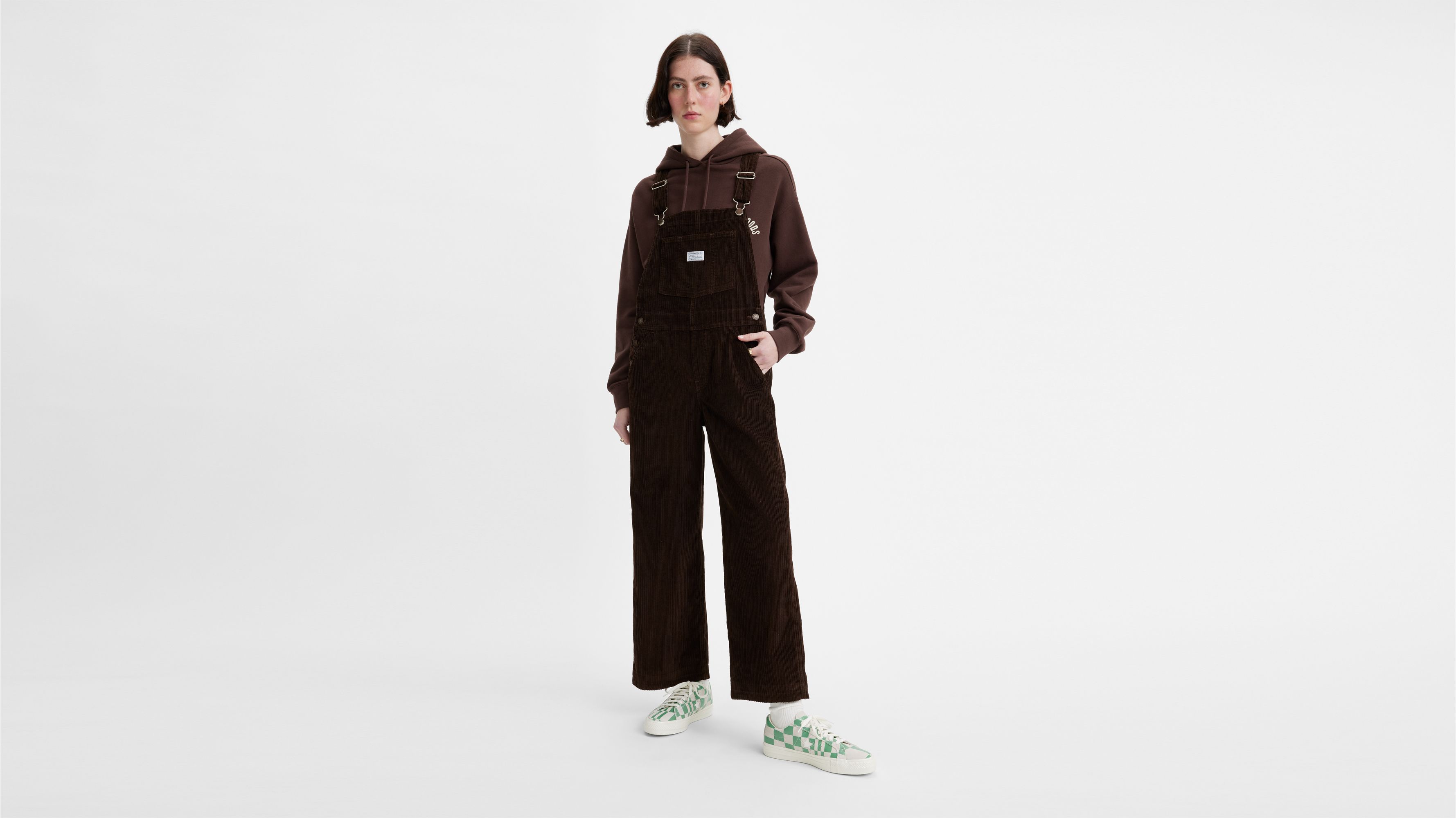 Levi's® Baggy Highwater Corduroy Women's Overalls - Brown | Levi's® US