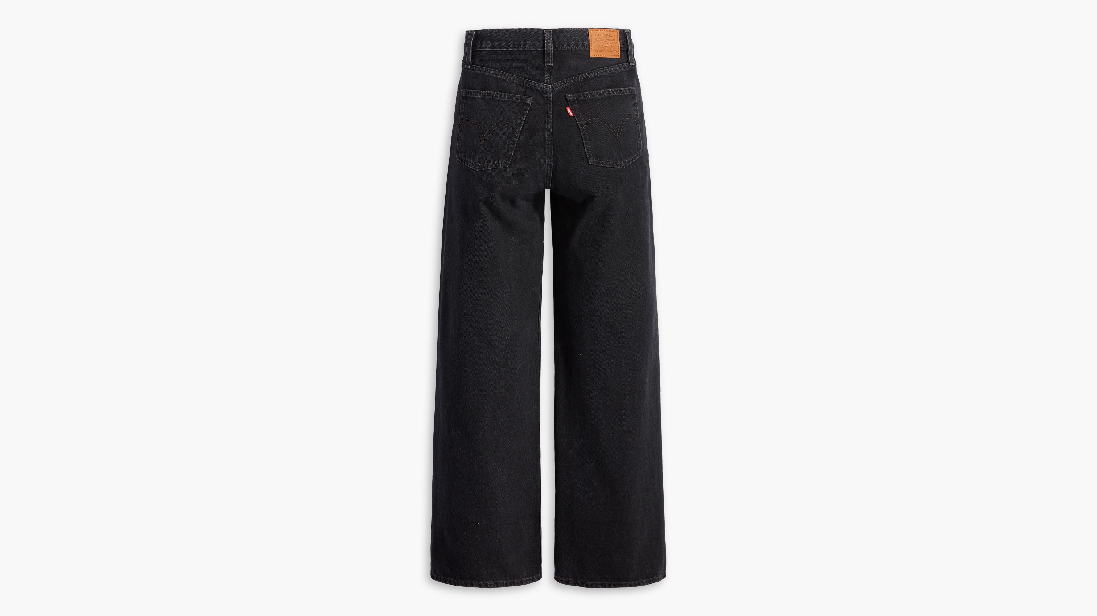 Levi's Ribcage Wide-Leg Jeans in Black Book