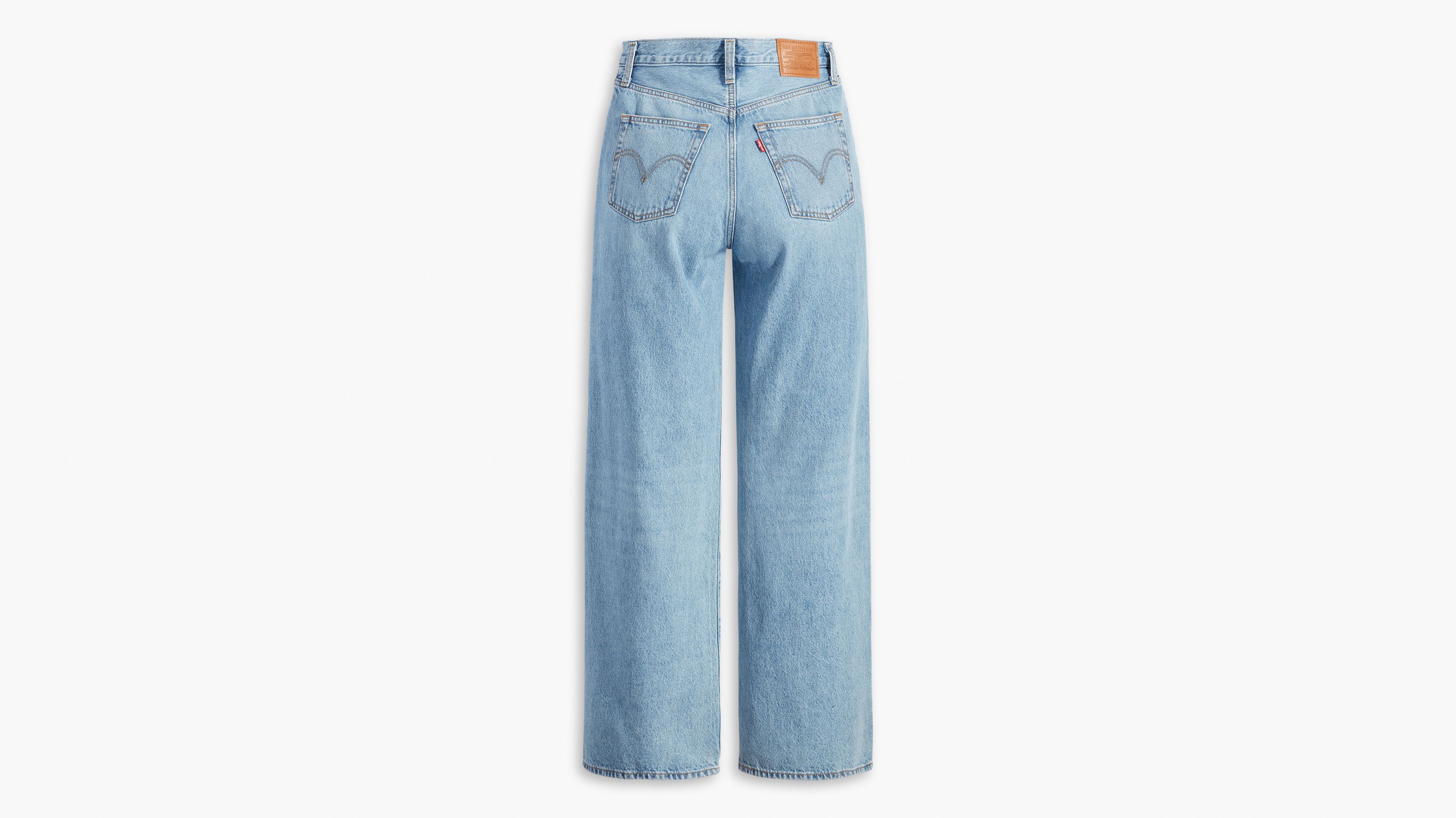 Levi's - Ribcage Wide Leg Jeans - Icy Ecru on Designer Wardrobe