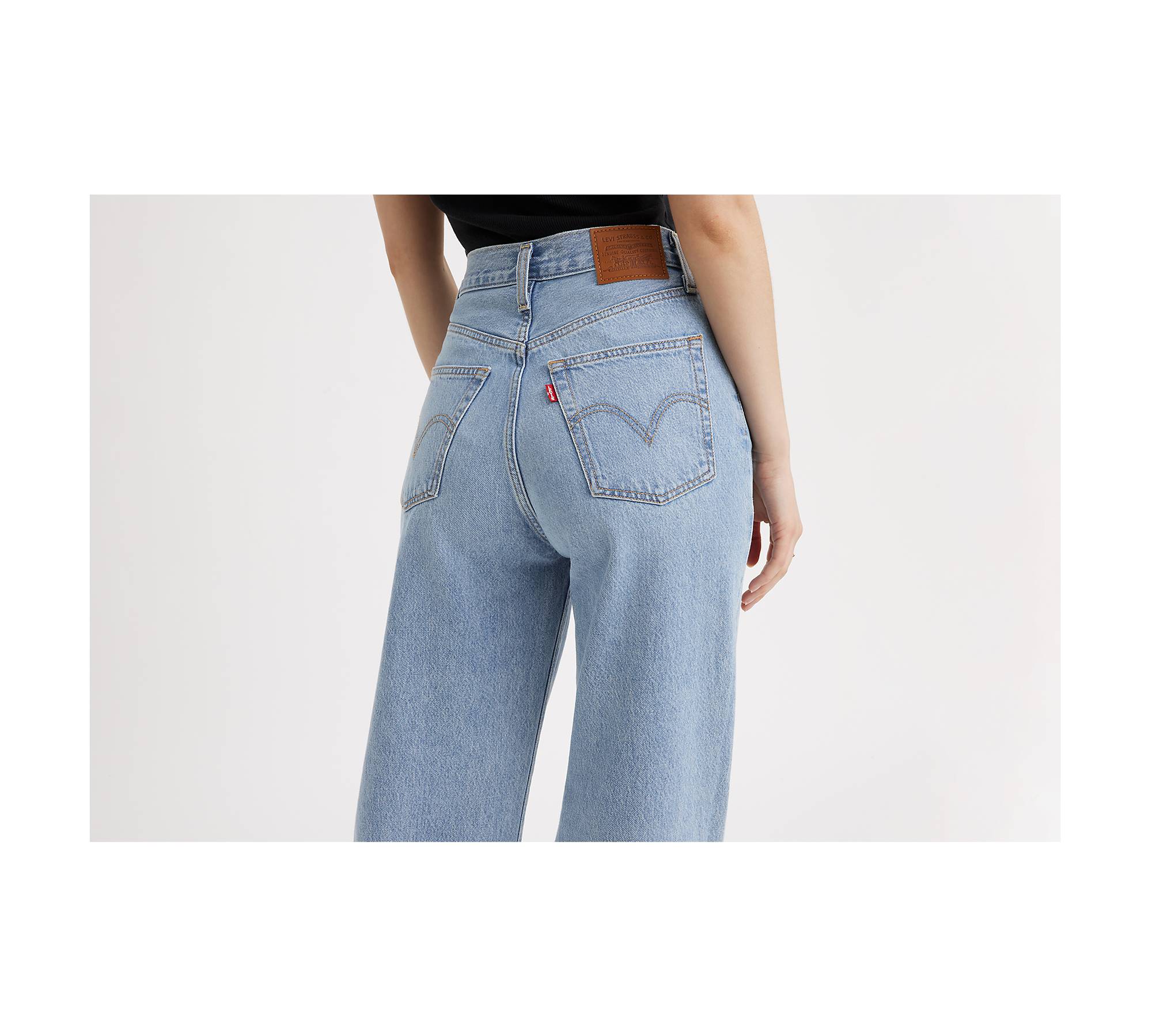 Fashion Sexy High-Waist Jeans Women Washed Chain Straight Jeans