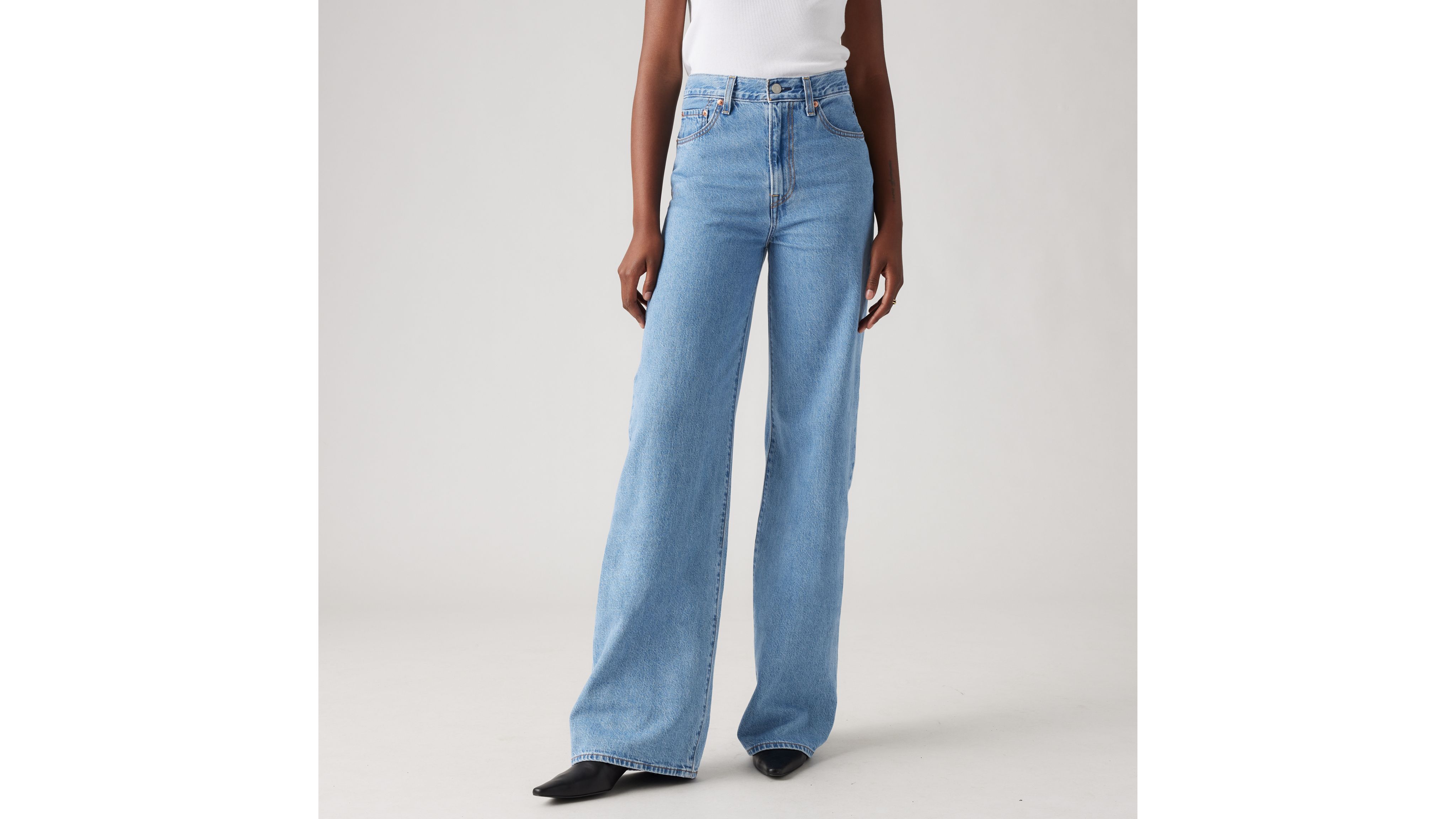 Levi's Ribcage Wide Leg Women's Jeans 25x32 In Splash Zone