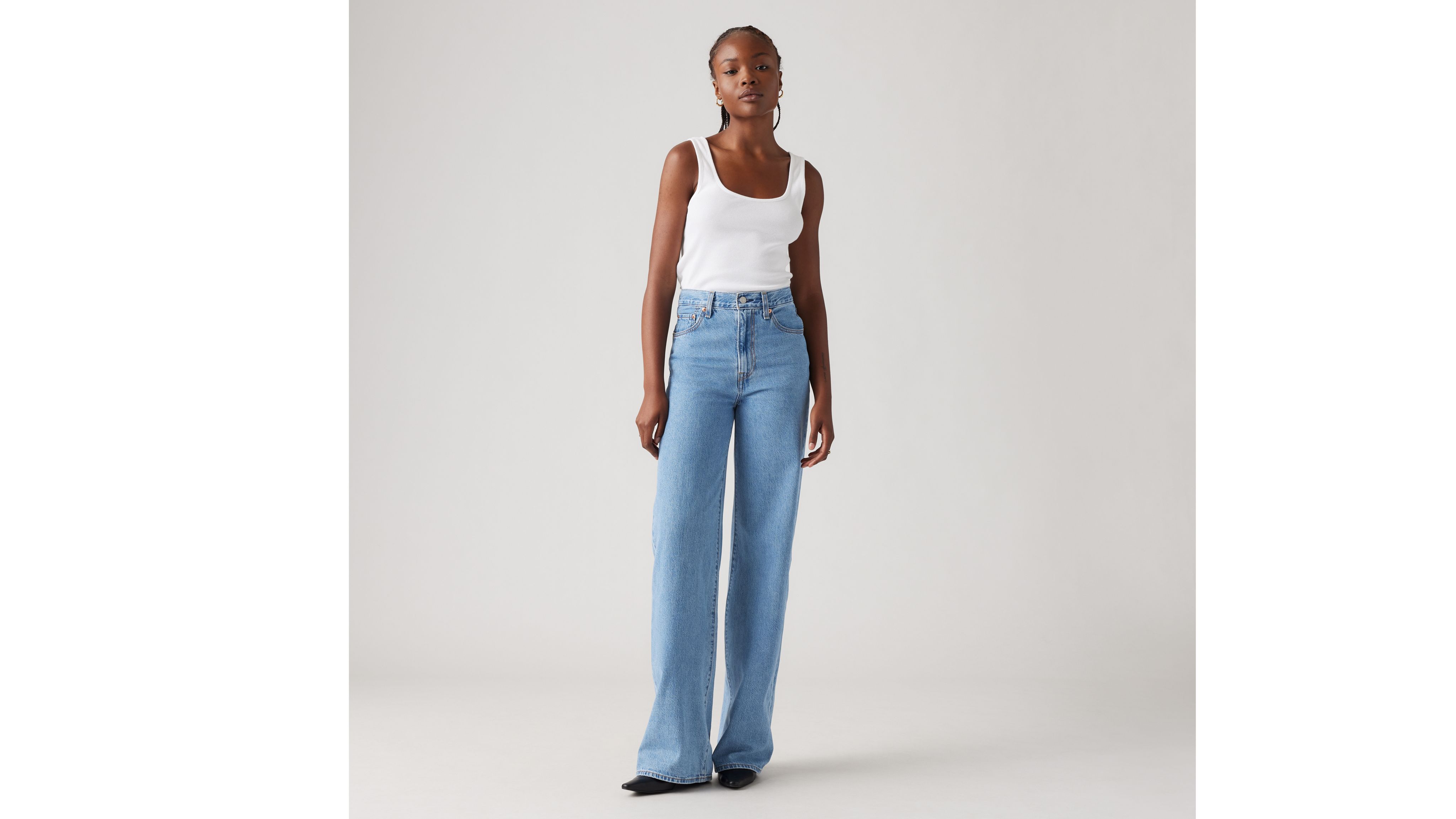 Levi's Ribcage Wide Leg Women's Jeans 25x32 In Splash Zone