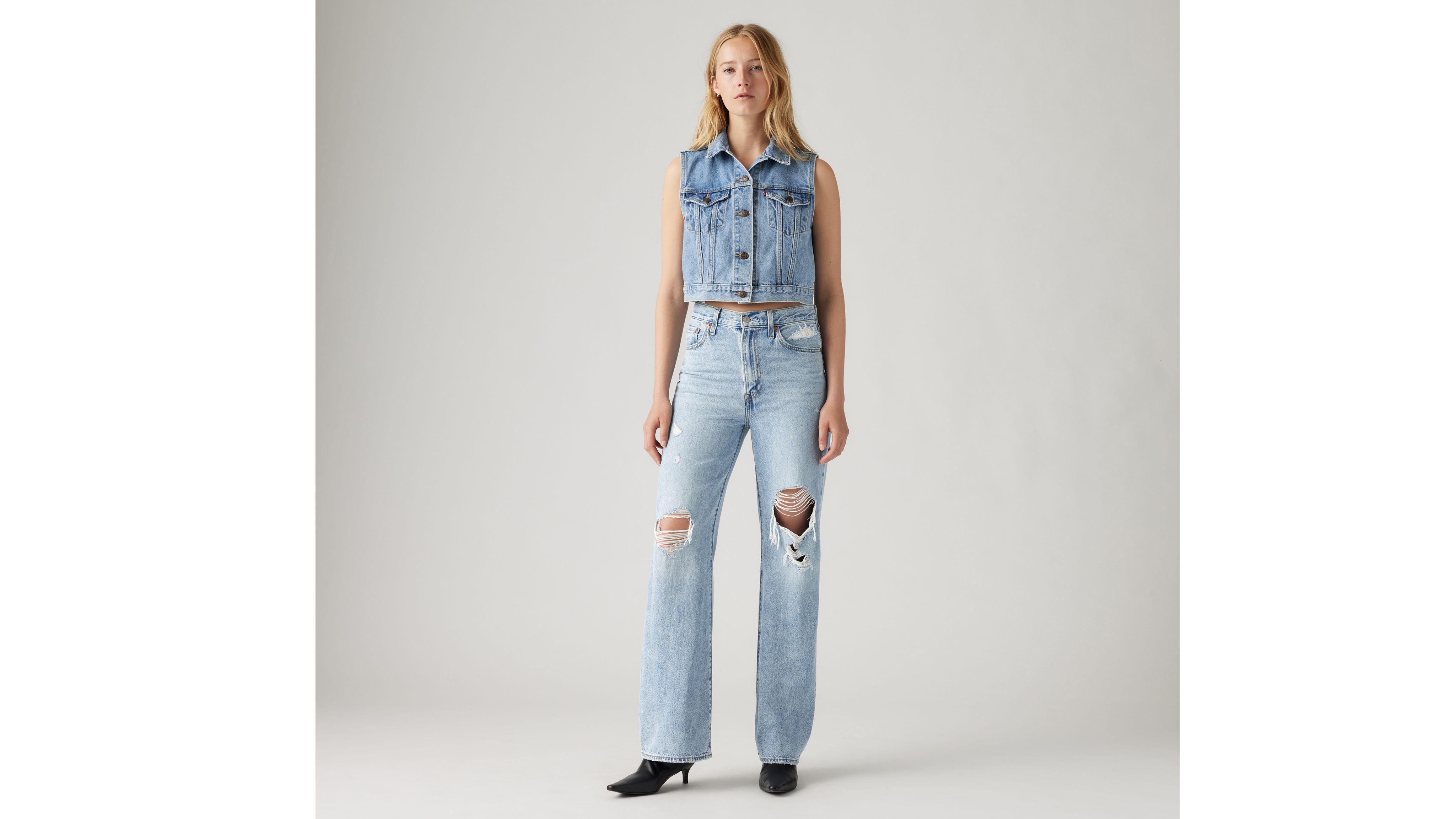 LEVI'S Ribcage Bell Womens Jeans - A New York Moment - VINTAGE MED