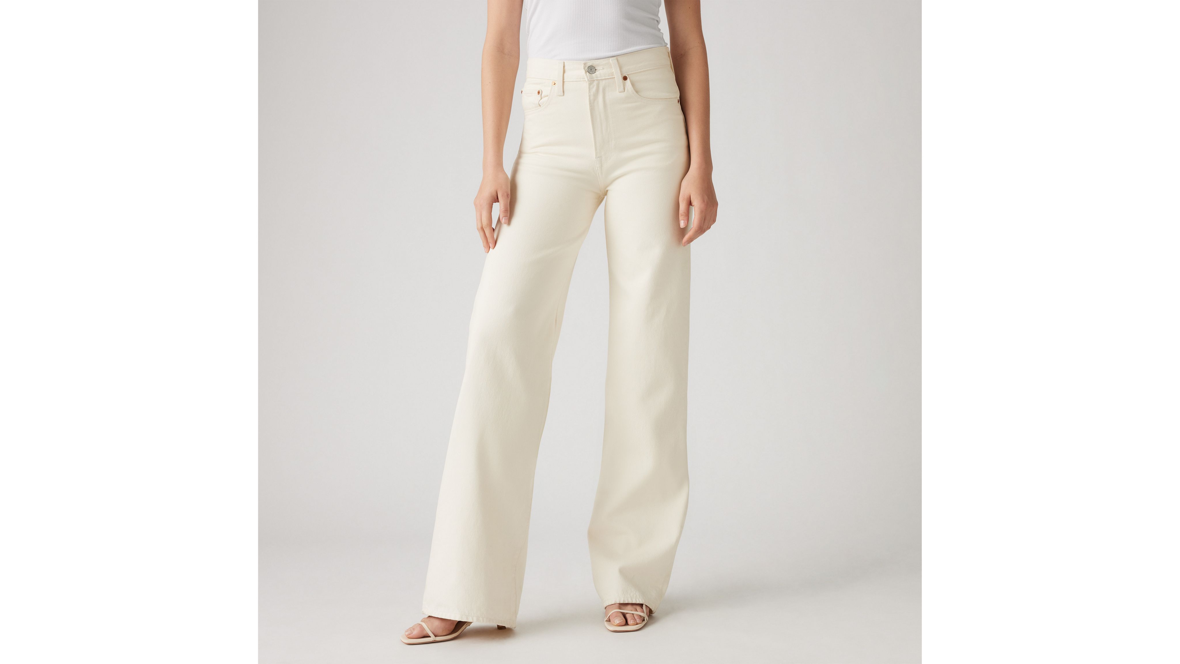 Ribcage Wide Leg Jeans - Cream | Levi's® CH