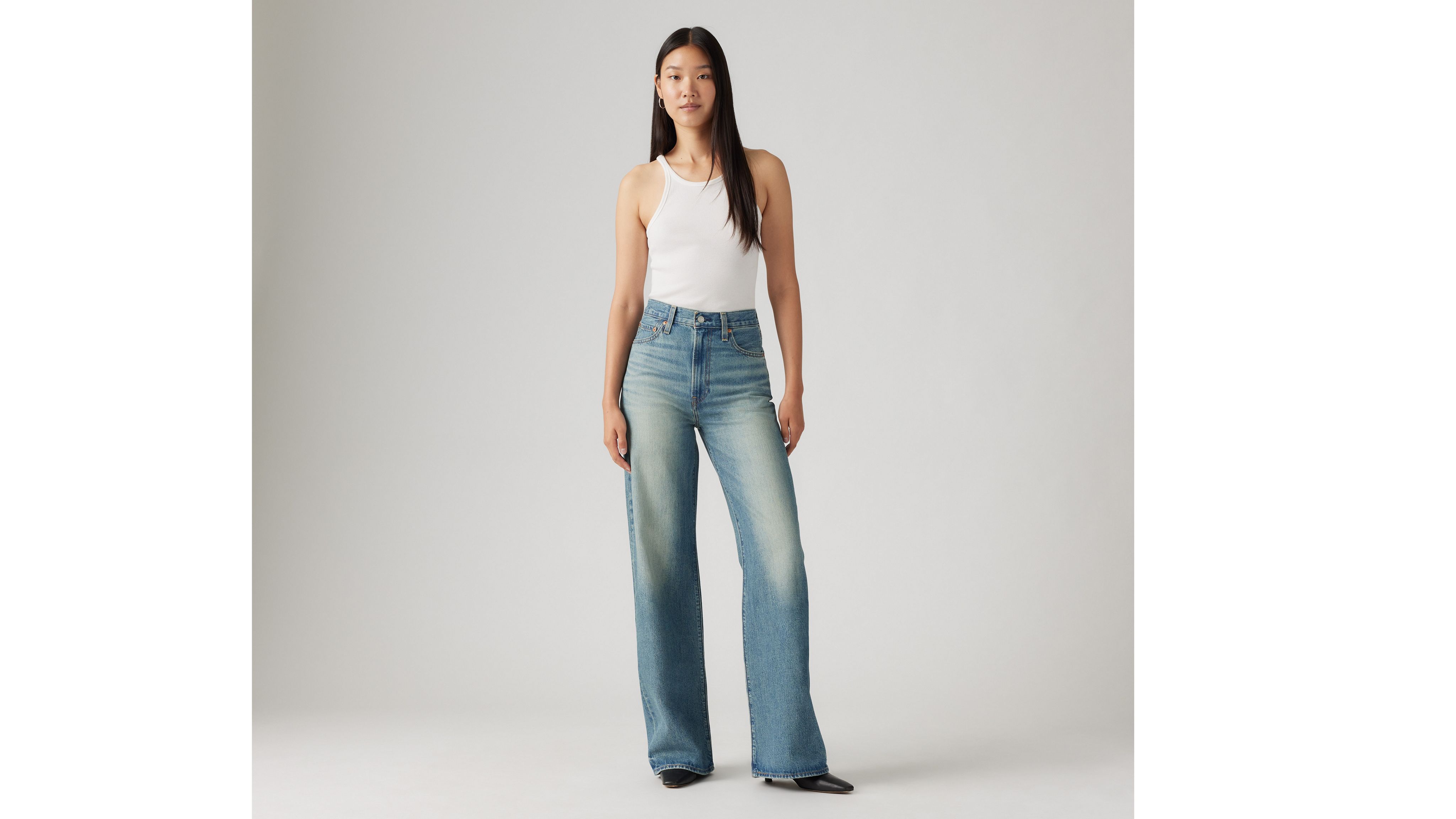 Levi's Ribcage High Waist Wide Leg Jeans In Tint Story