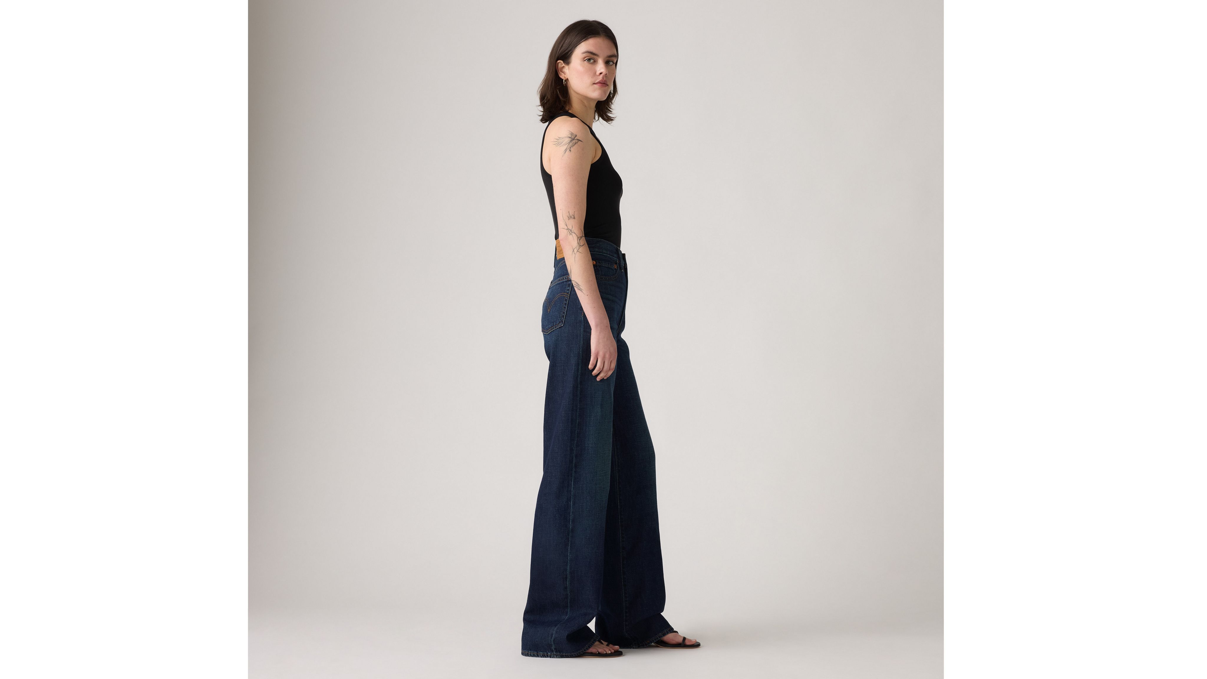 Ribcage Wide-Leg Linen+ Denim Women's Jeans 4