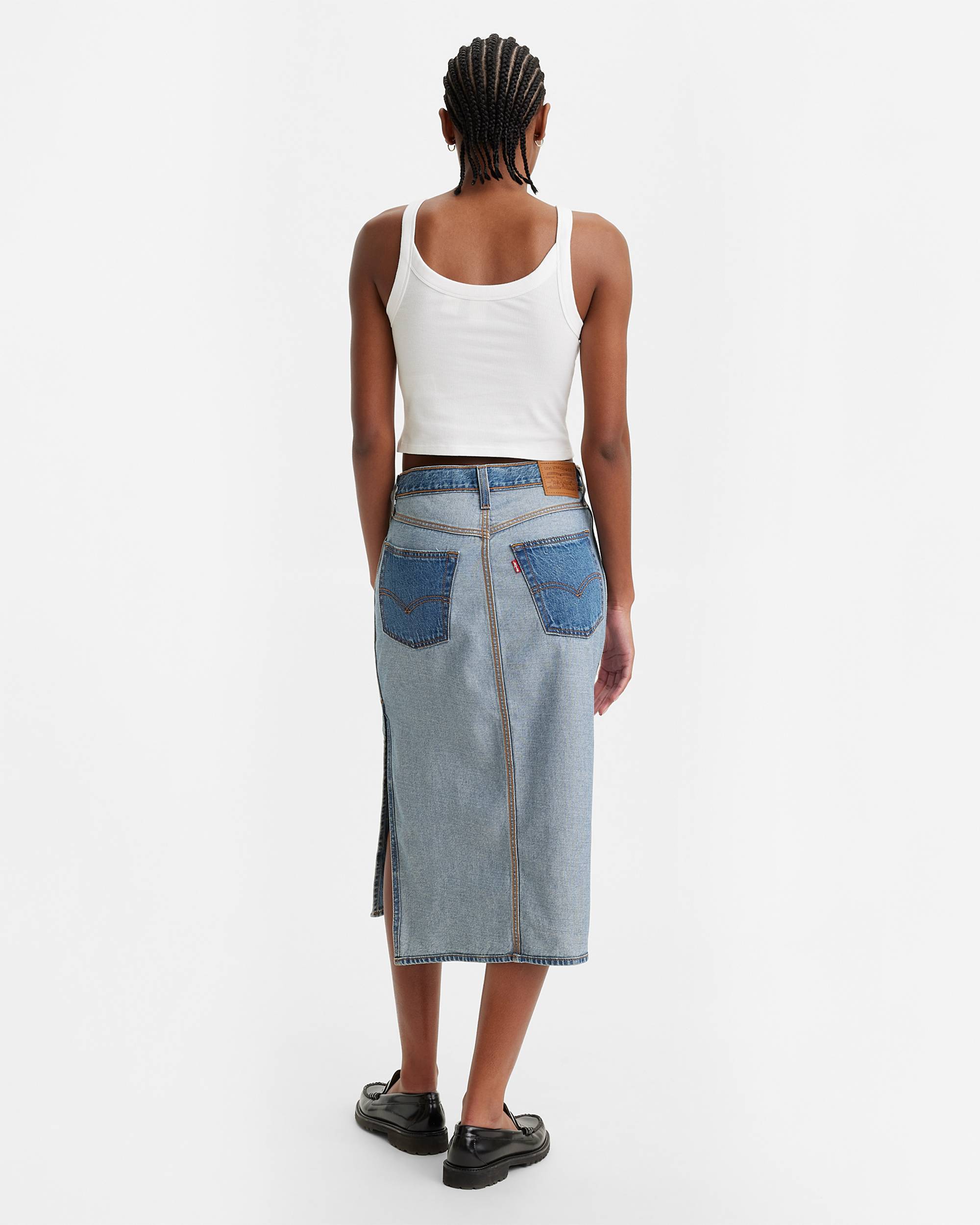 Reverse Side Slit Skirt - Medium Wash | Levi's® US Reverse Side Slit Skirt - Medium Wash | Levi's® US