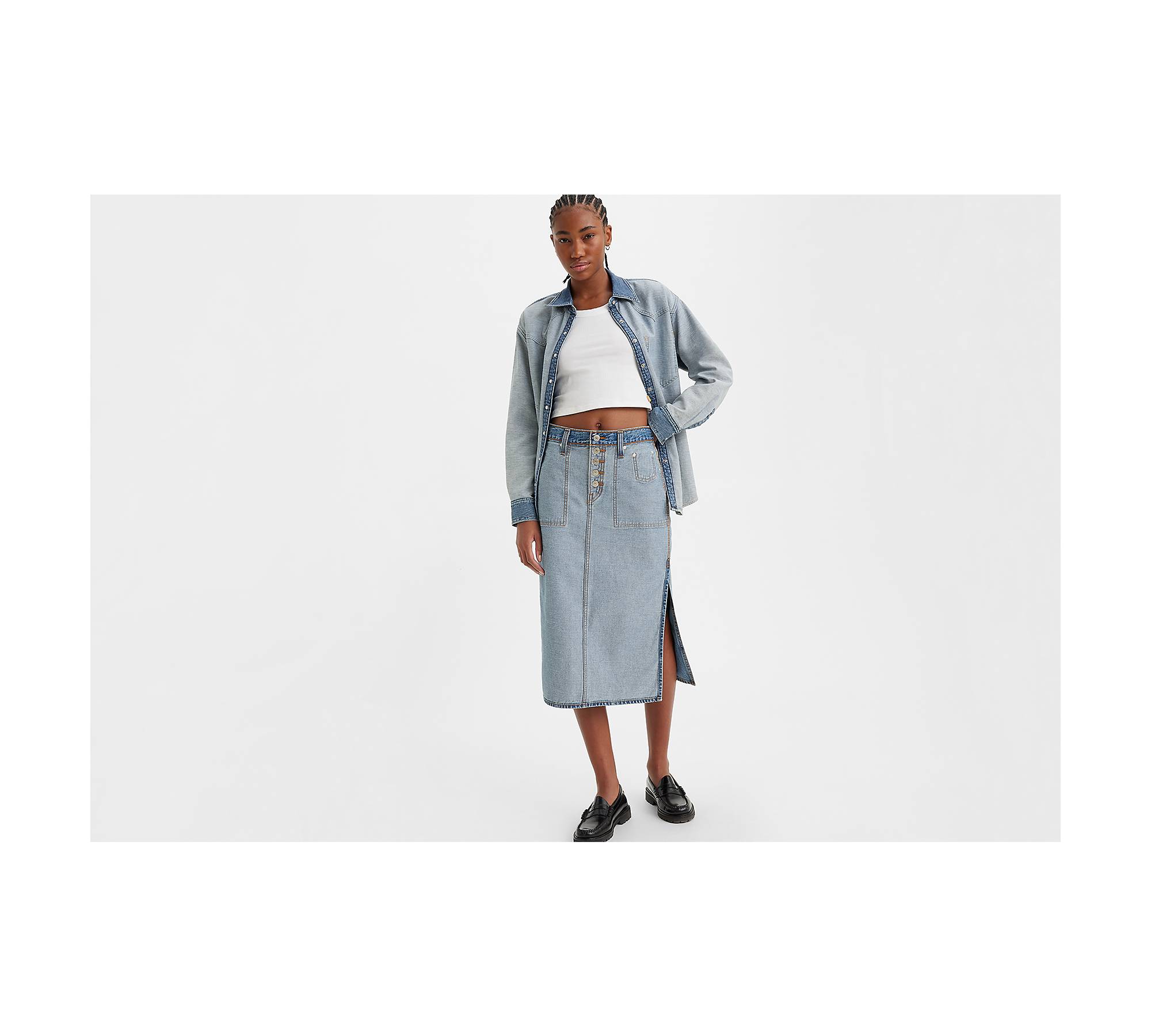 Reverse Side Slit Skirt - Medium Wash | Levi's® US