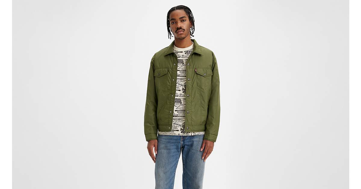 Relaxed Fit Padded Truck Jacket - Green | Levi's® GB