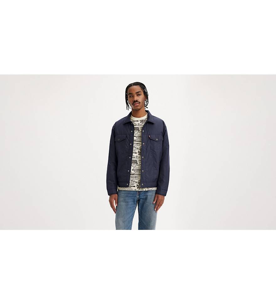 Relaxed Fit Padded Truck Jacket - Blue | Levi's® GB