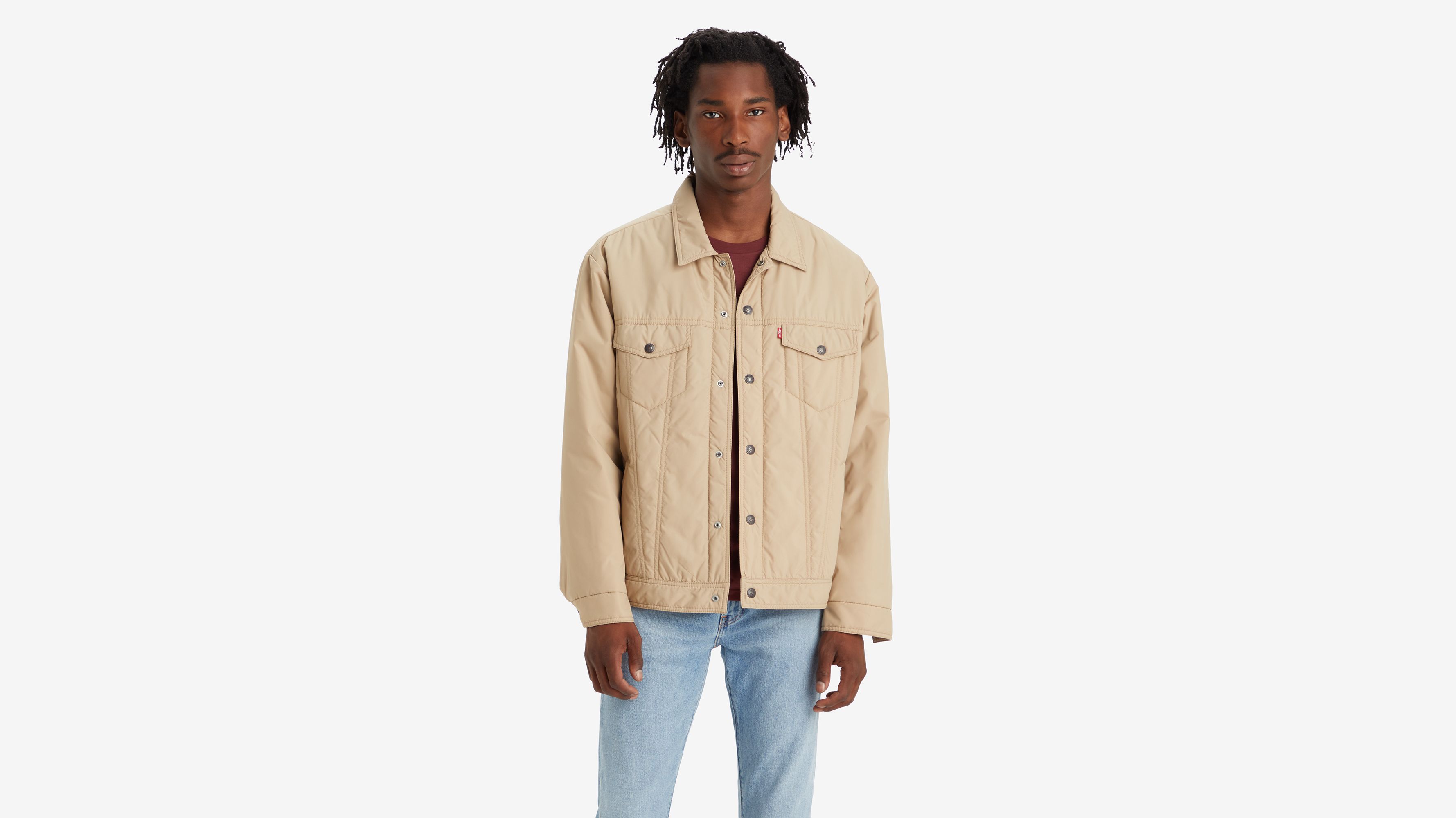 Mens beige 2025 denim jacket