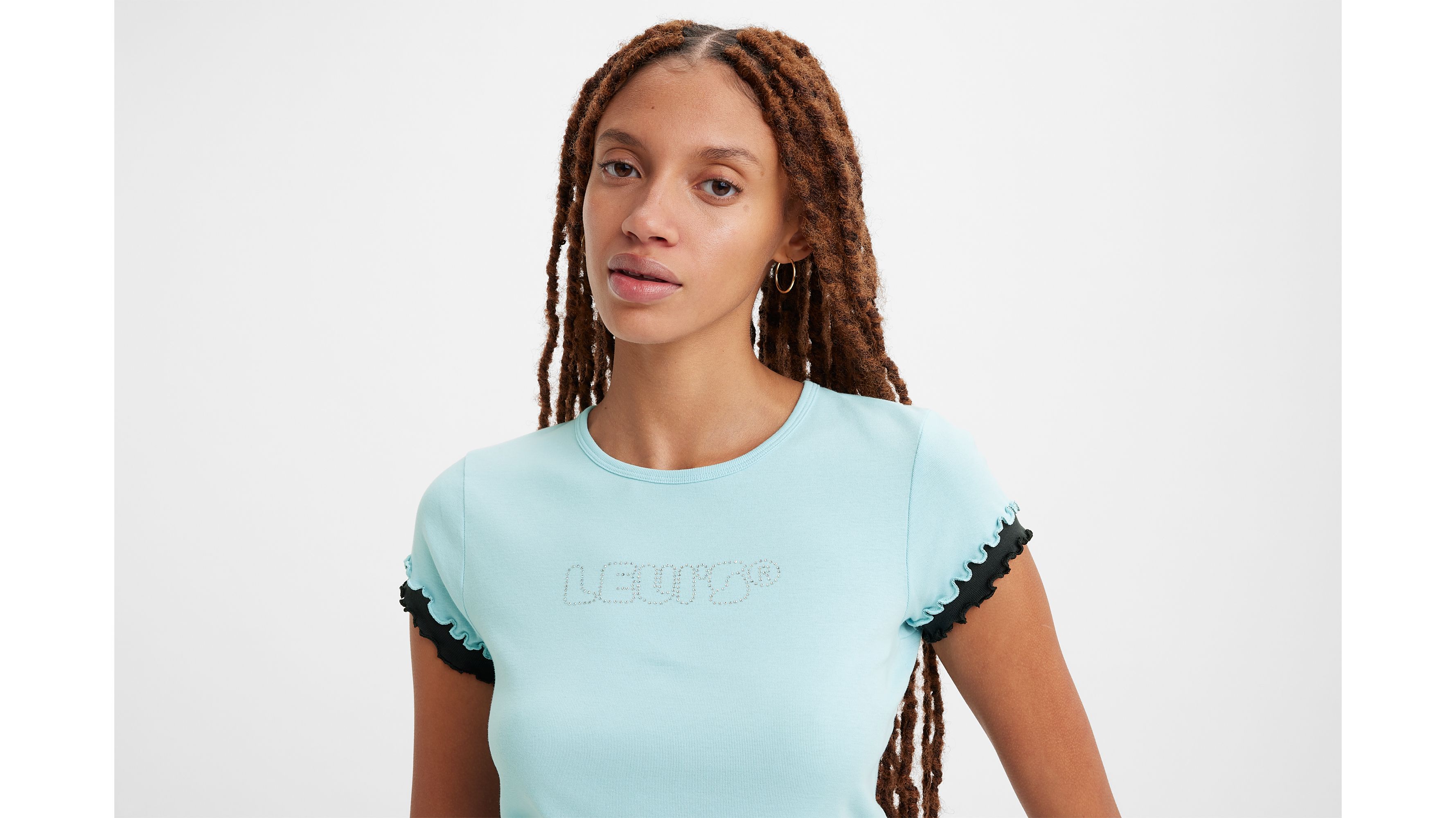 Levi's❤️キラキラ　カットソー Glitter Levi's® Logo Perfect Tee Shirt - Blue | Levi's® US