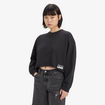 Graphic Carla Raw Cut Crewneck Sweatshirt - Black | Levi's® US Graphic Carla Raw Cut Crewneck Sweatshirt - Black | Levi's® US