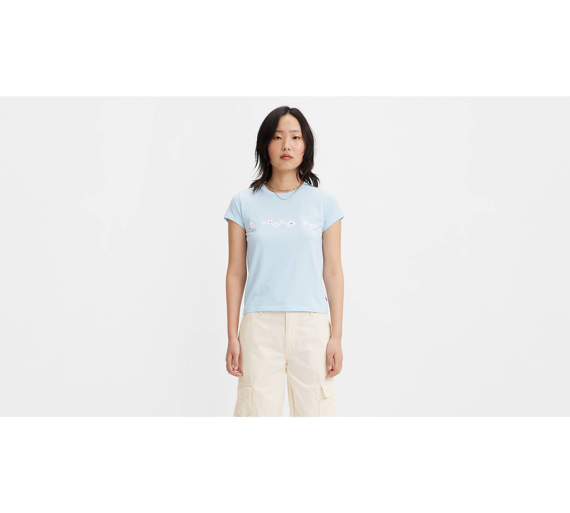 Glitter Levi's® Logo Perfect Tee Shirt - Blue