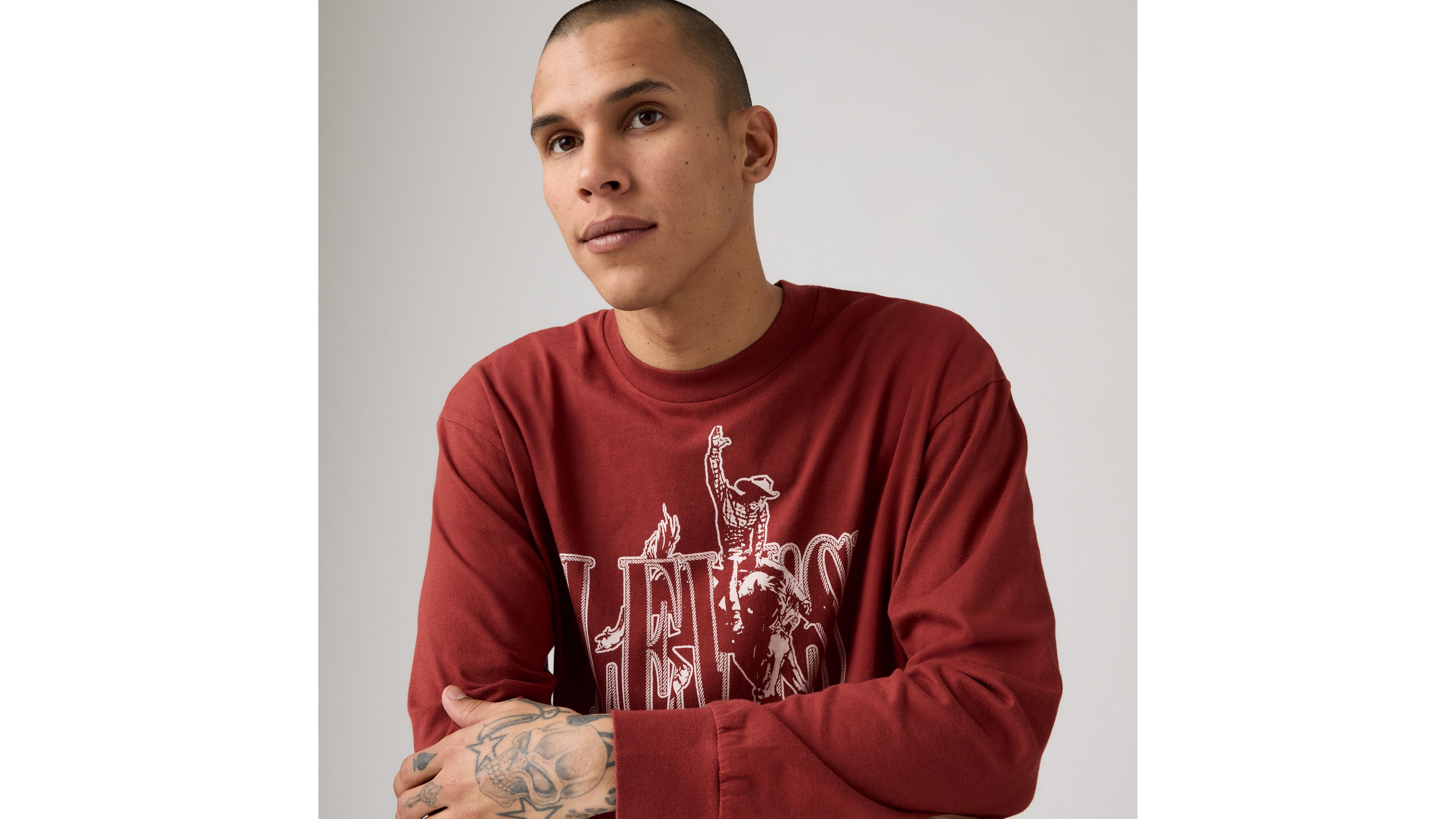 Levi's Long-sleeve Graphic Authentic T-shirt In Red