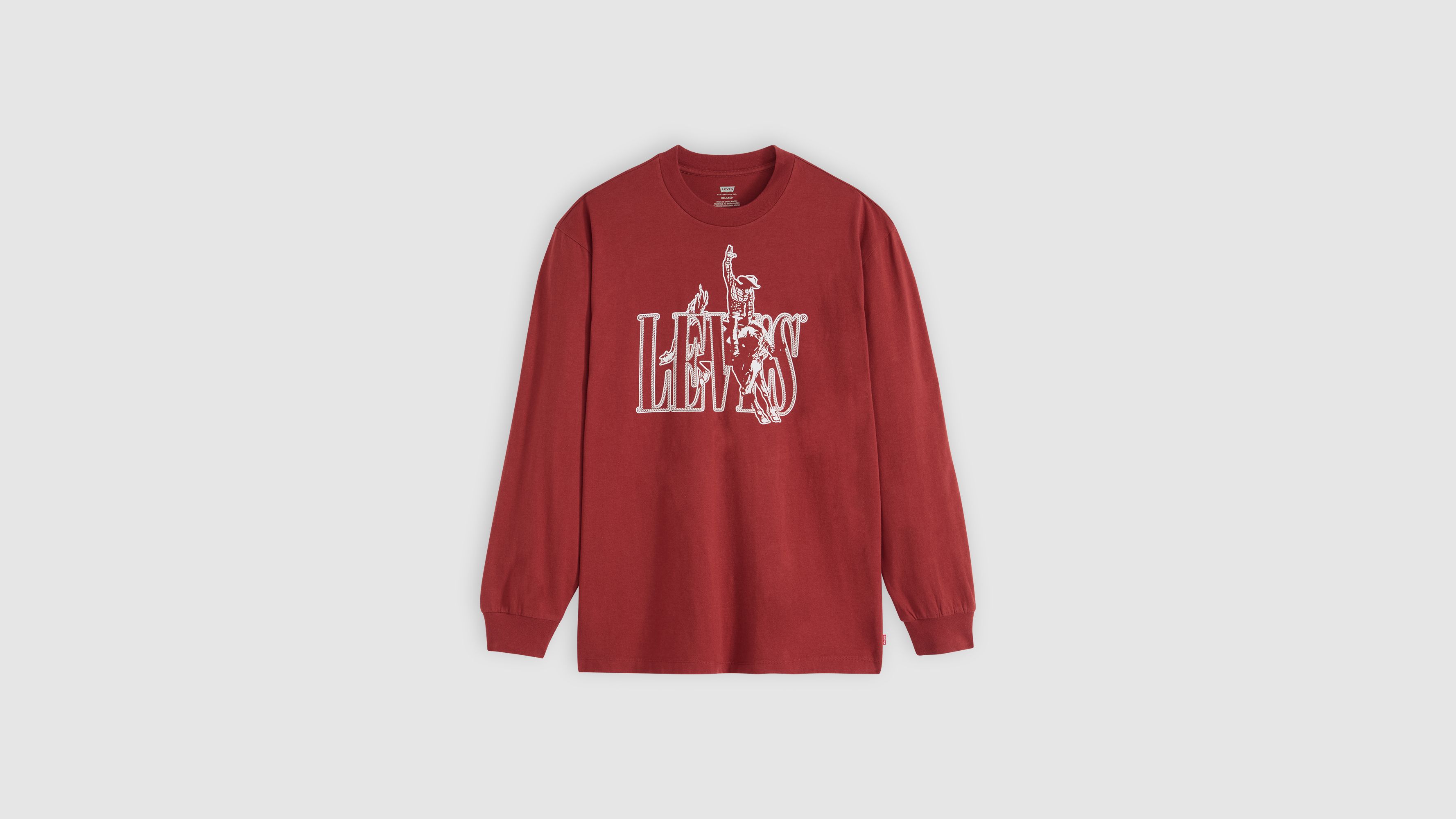 Levi's Long-sleeve Graphic Authentic T-shirt In Red