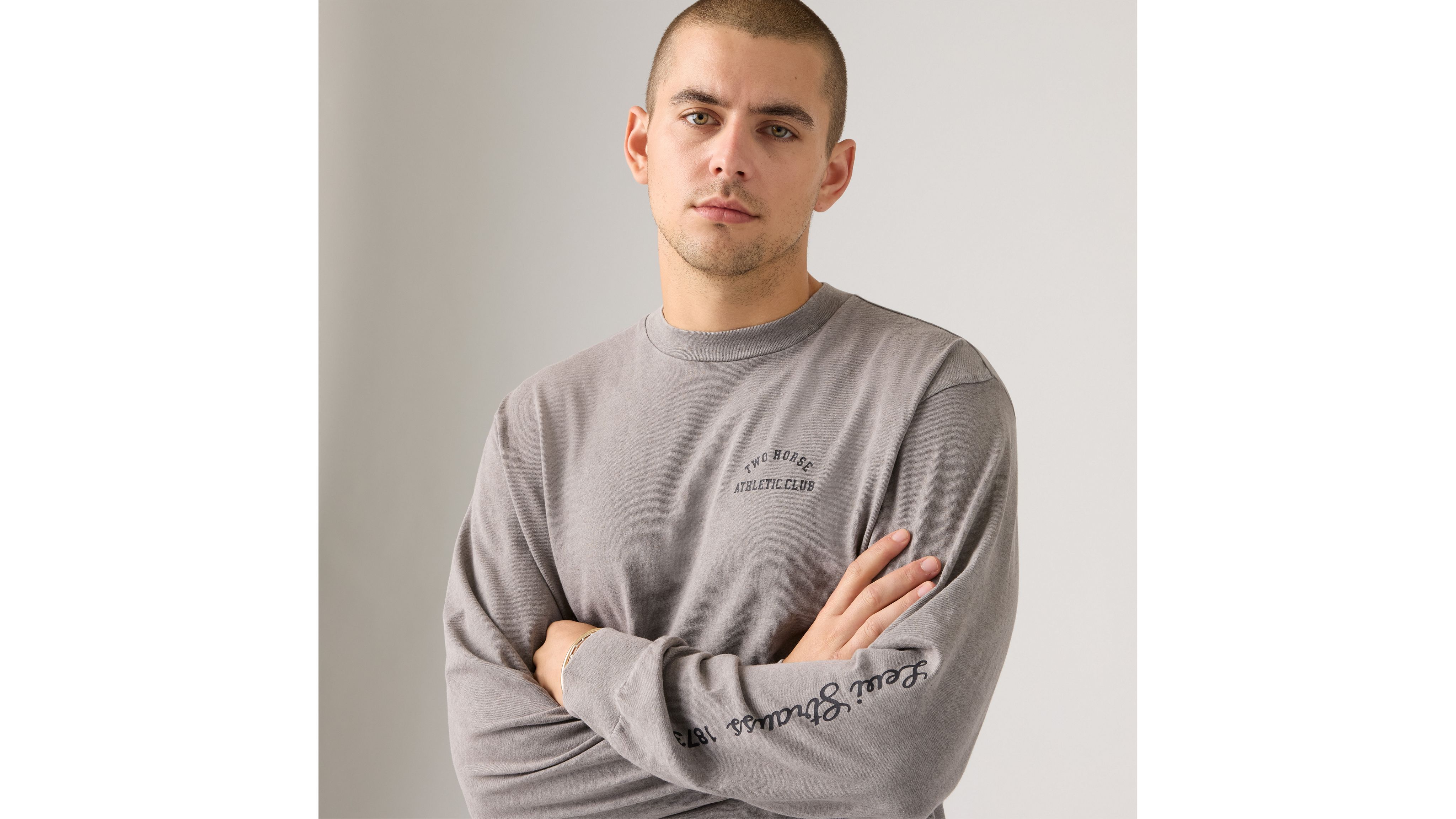 Long Sleeve Graphic Authentic Tee - Grey | Levi's® KZ