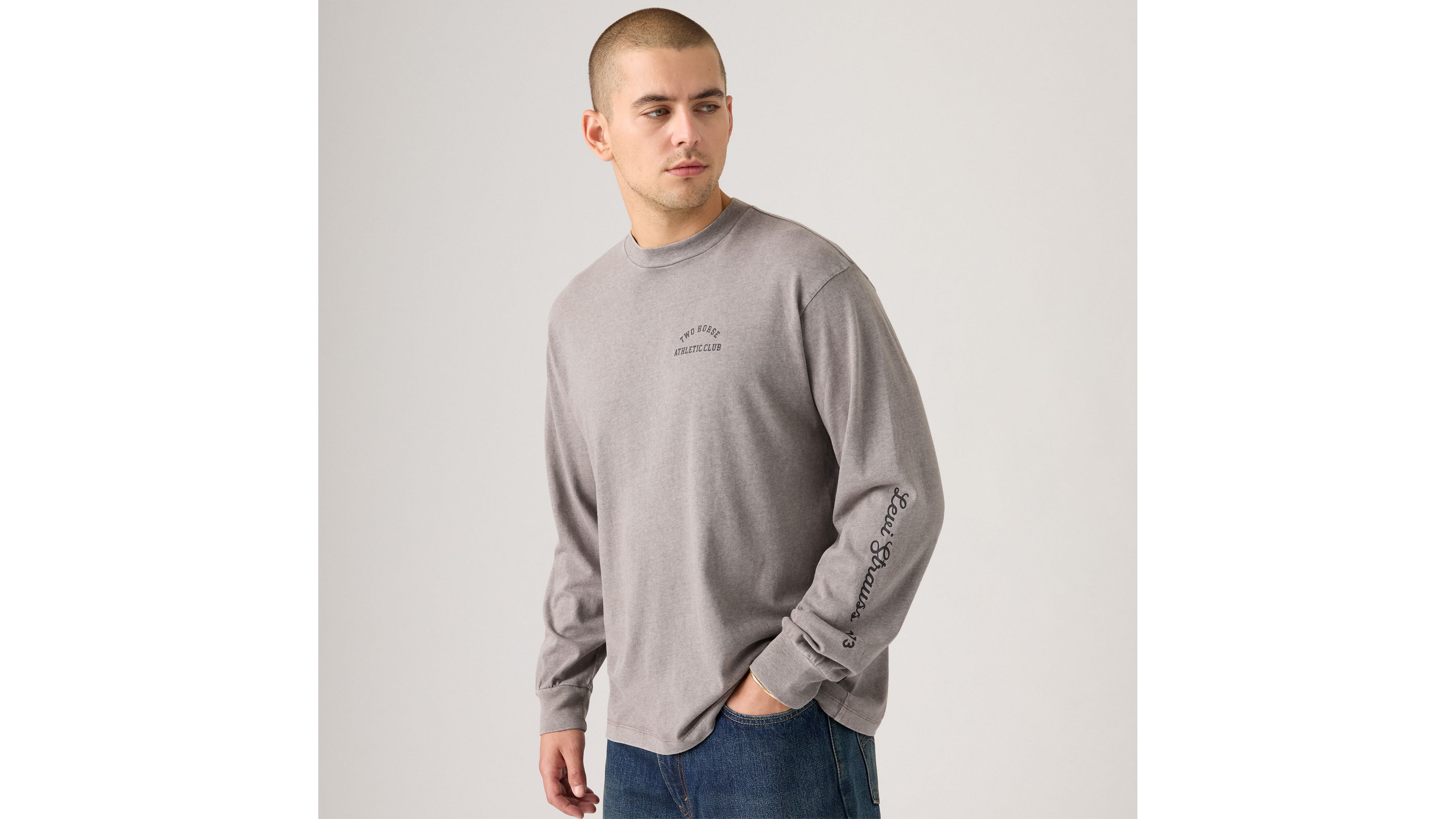 Authentic T-shirt met lange mouwen en print 1