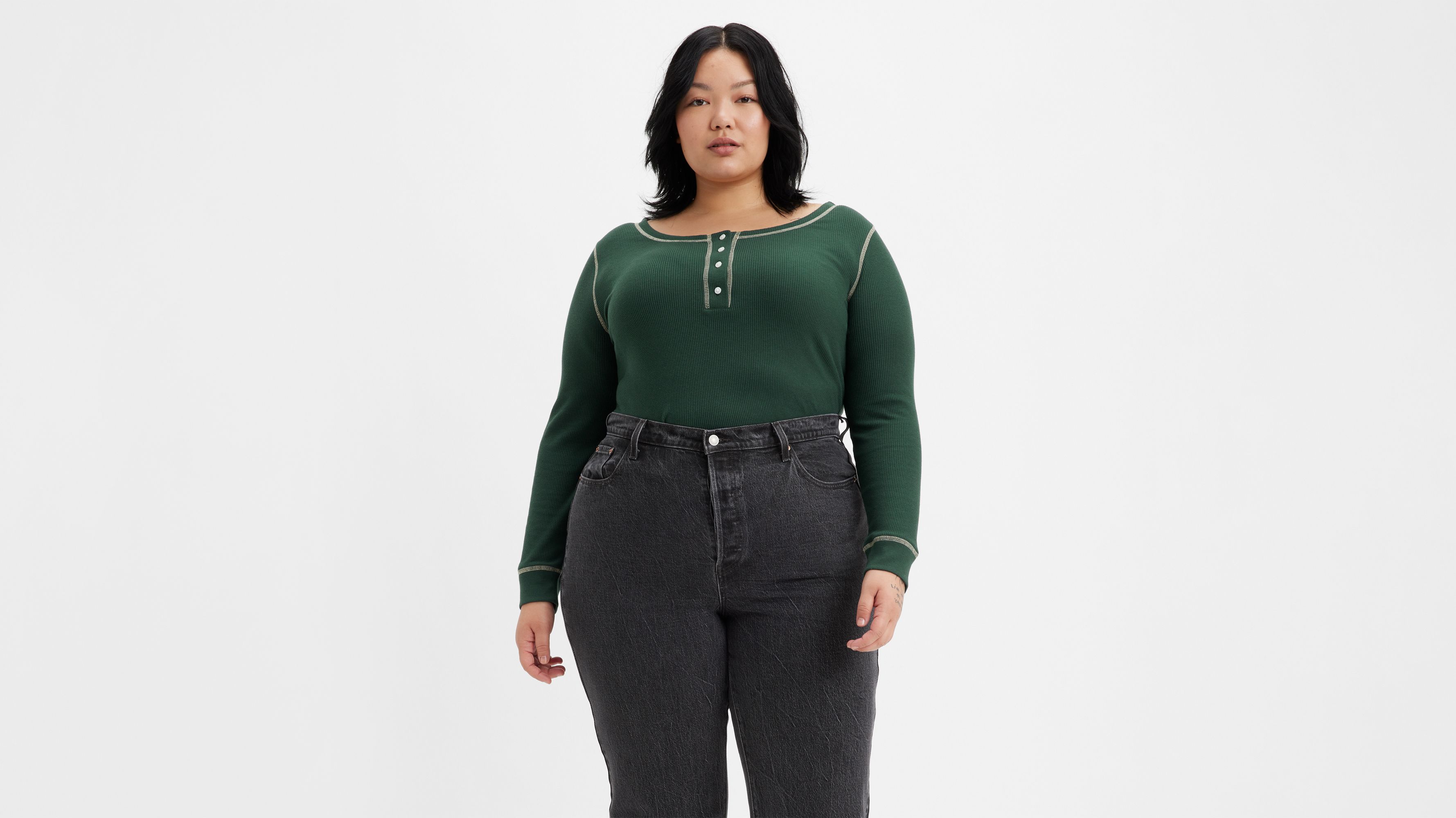 売れ筋商品|||スタイルアンドコー カットソー トップス レディース Plus Size Printed Henley T-Shirt, Exclusively at Macy's Sassy Grass Combo Style & Co Plus Size Printed 3/4-Sleeve Henley Top