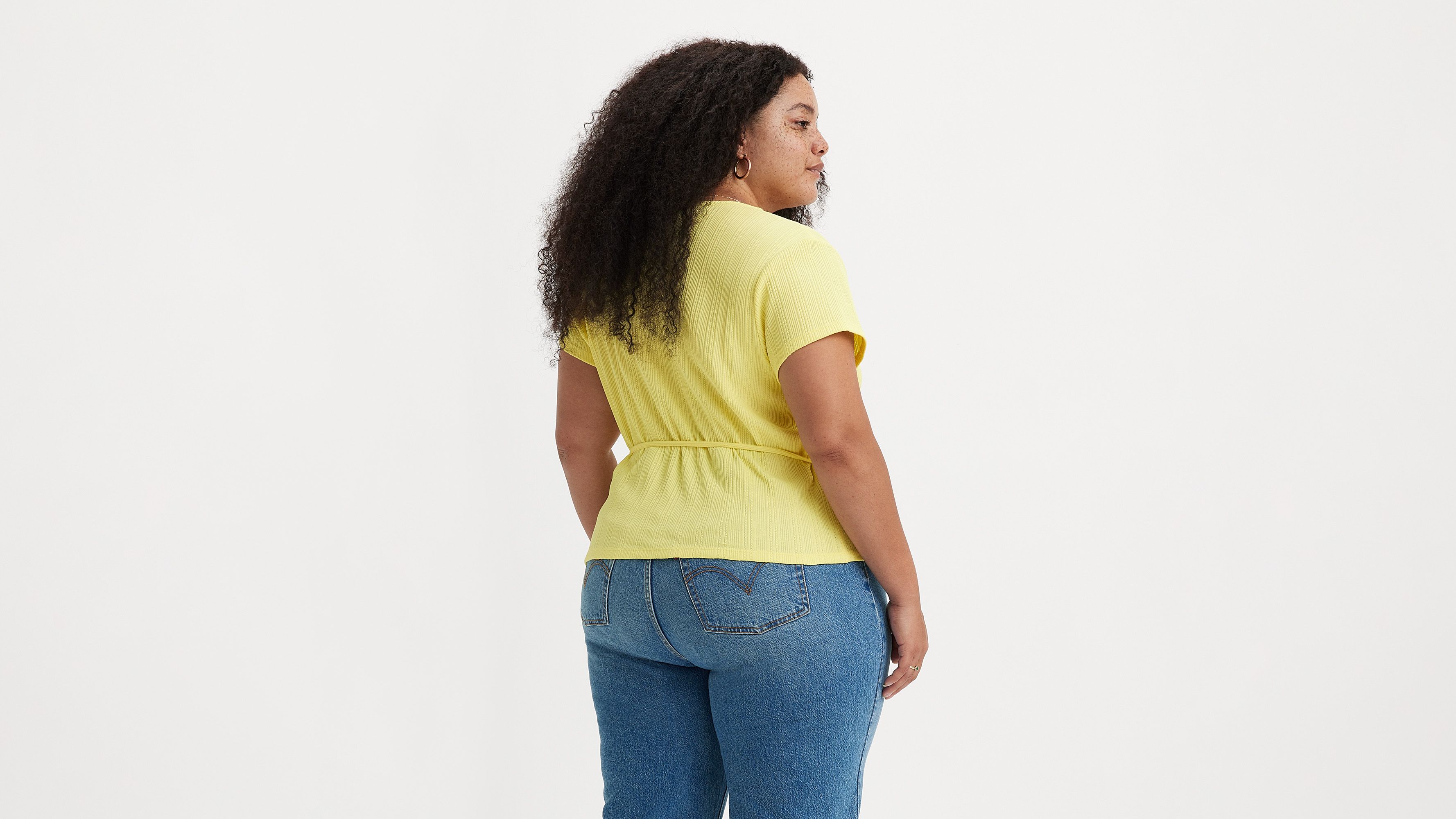 Dry Goods Pointelle wikkel-T-shirt (Plus Size) 2