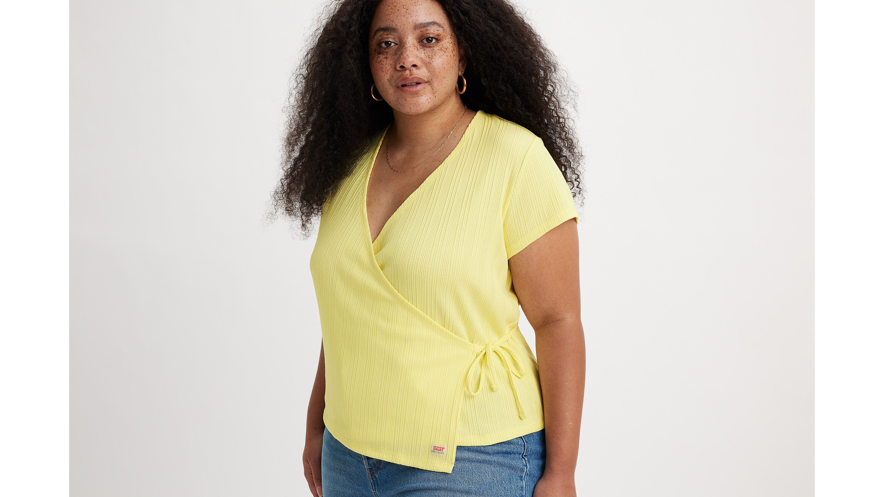 Dry Goods Pointelle wikkel-T-shirt (Plus Size) 3