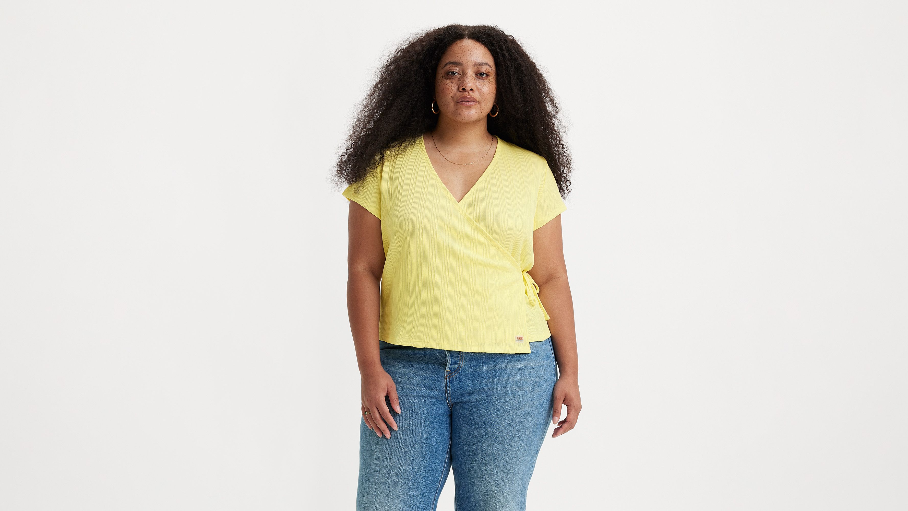Dry Goods Pointelle wikkel-T-shirt (Plus Size) 4