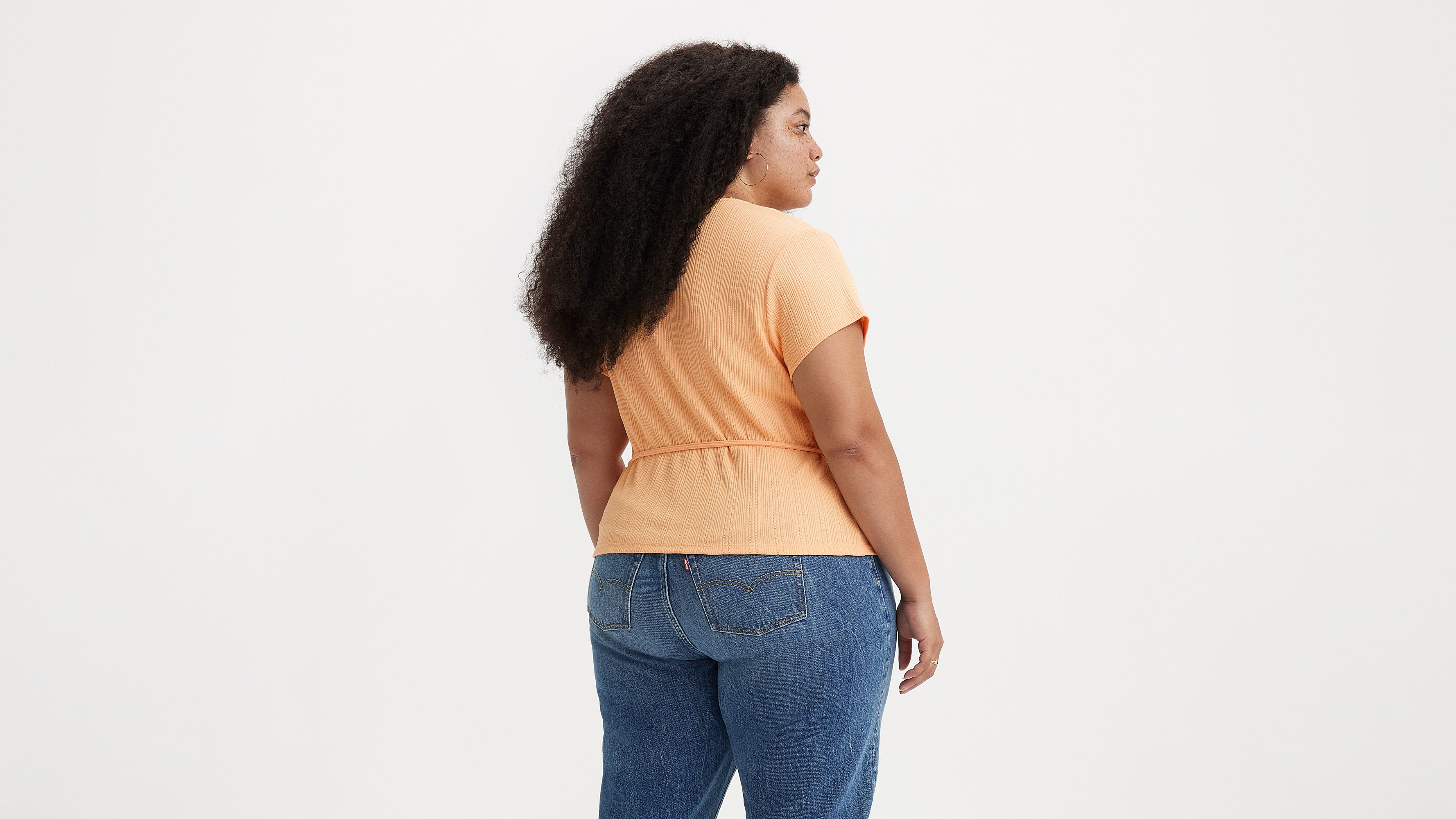 Dry Goods Pointelle Wrap Tee (Plus Size) 2