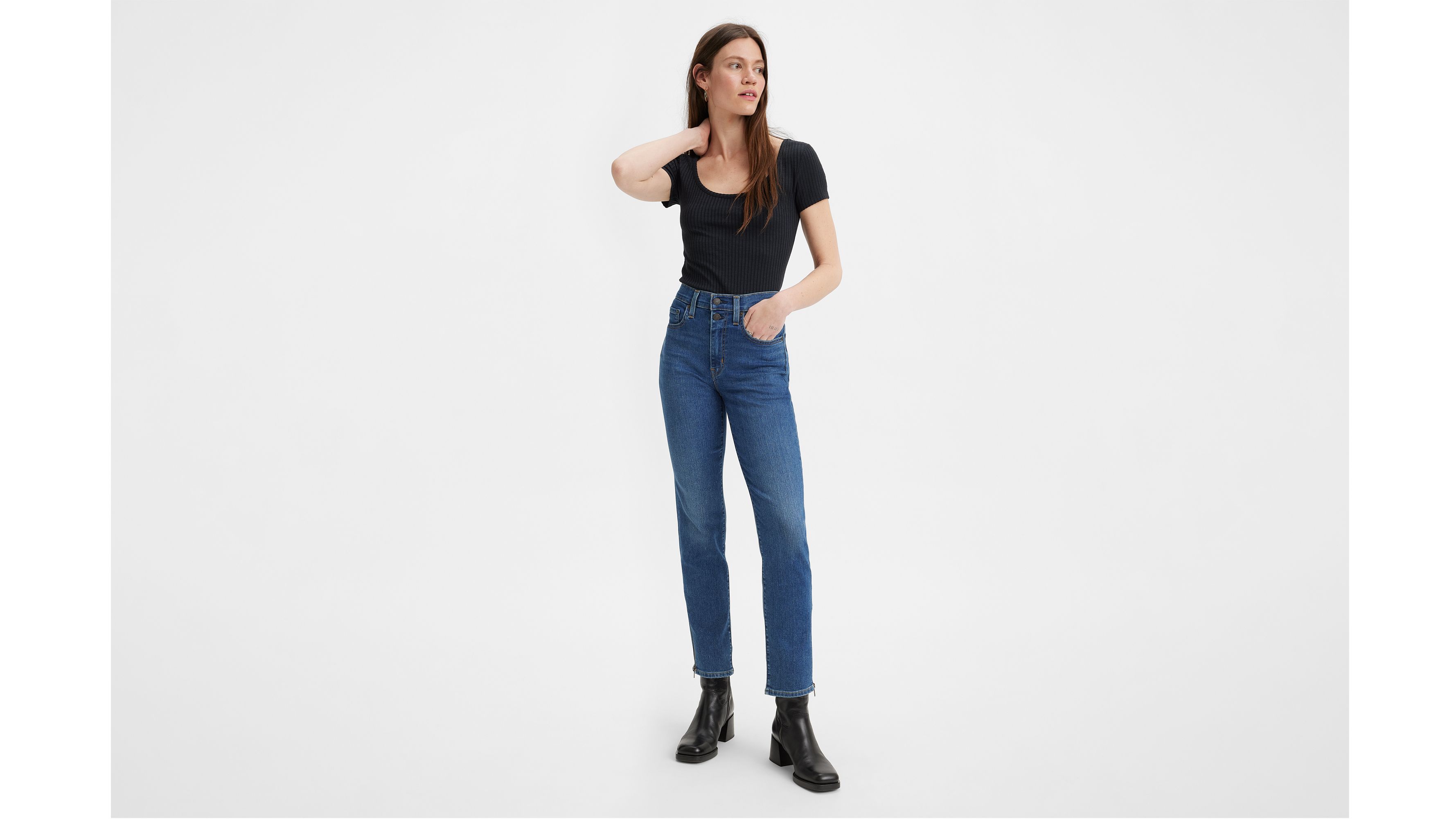 724 High Rise Straight Button Shank Women's Jeans - Dark Wash | Levi's® US