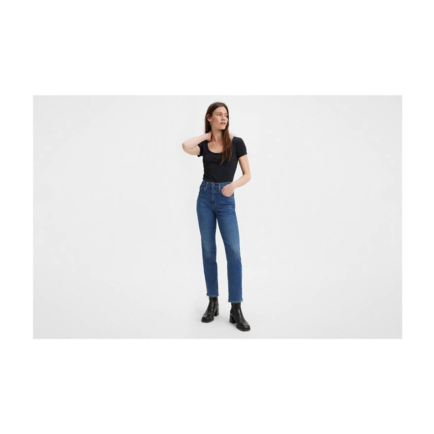724 High Rise Straight Button Shank Women's Jeans 1